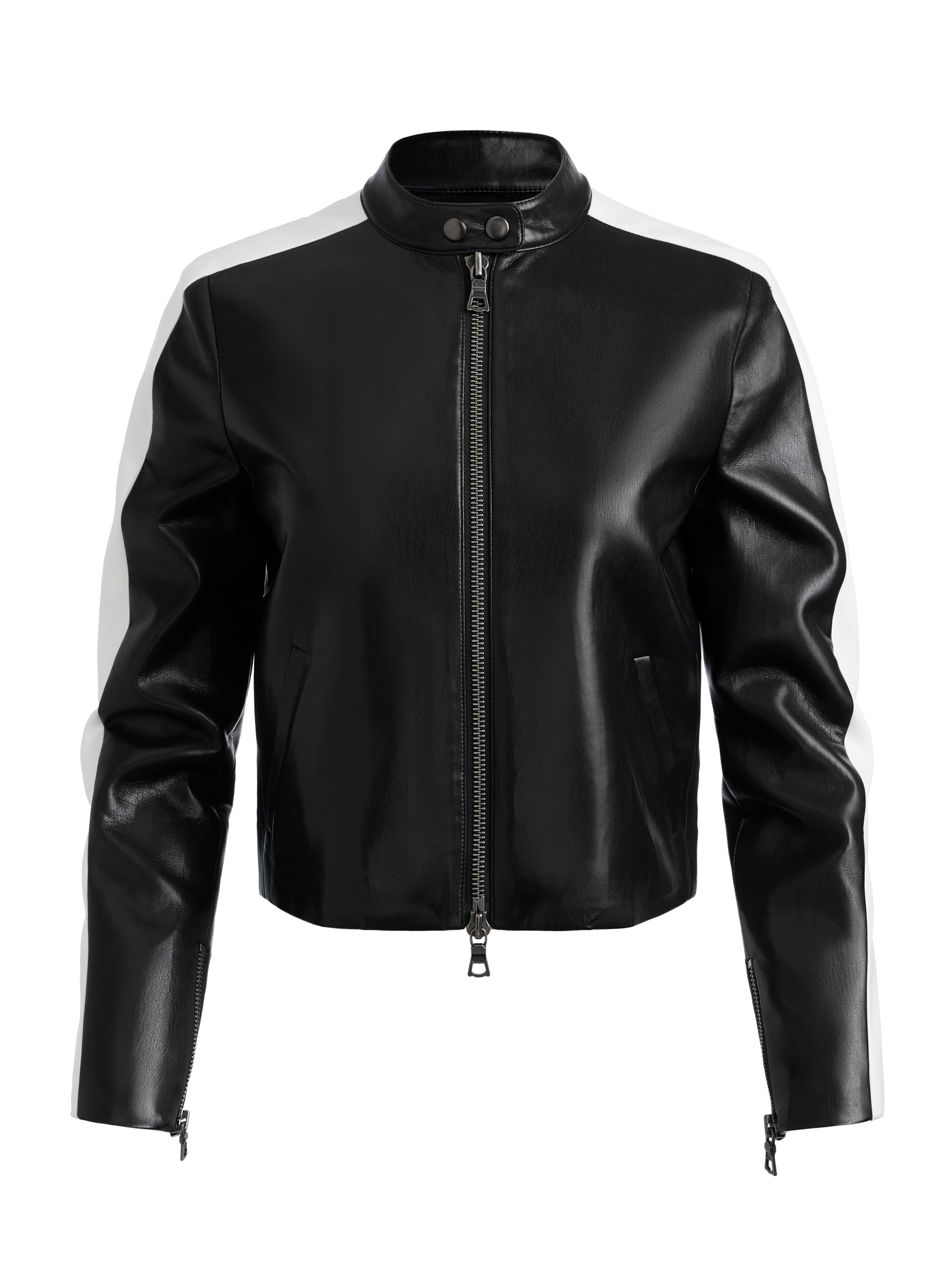 Alice + Olivia RICKIE VEGAN LEATHER RACER JACKET | REVERSIBLE