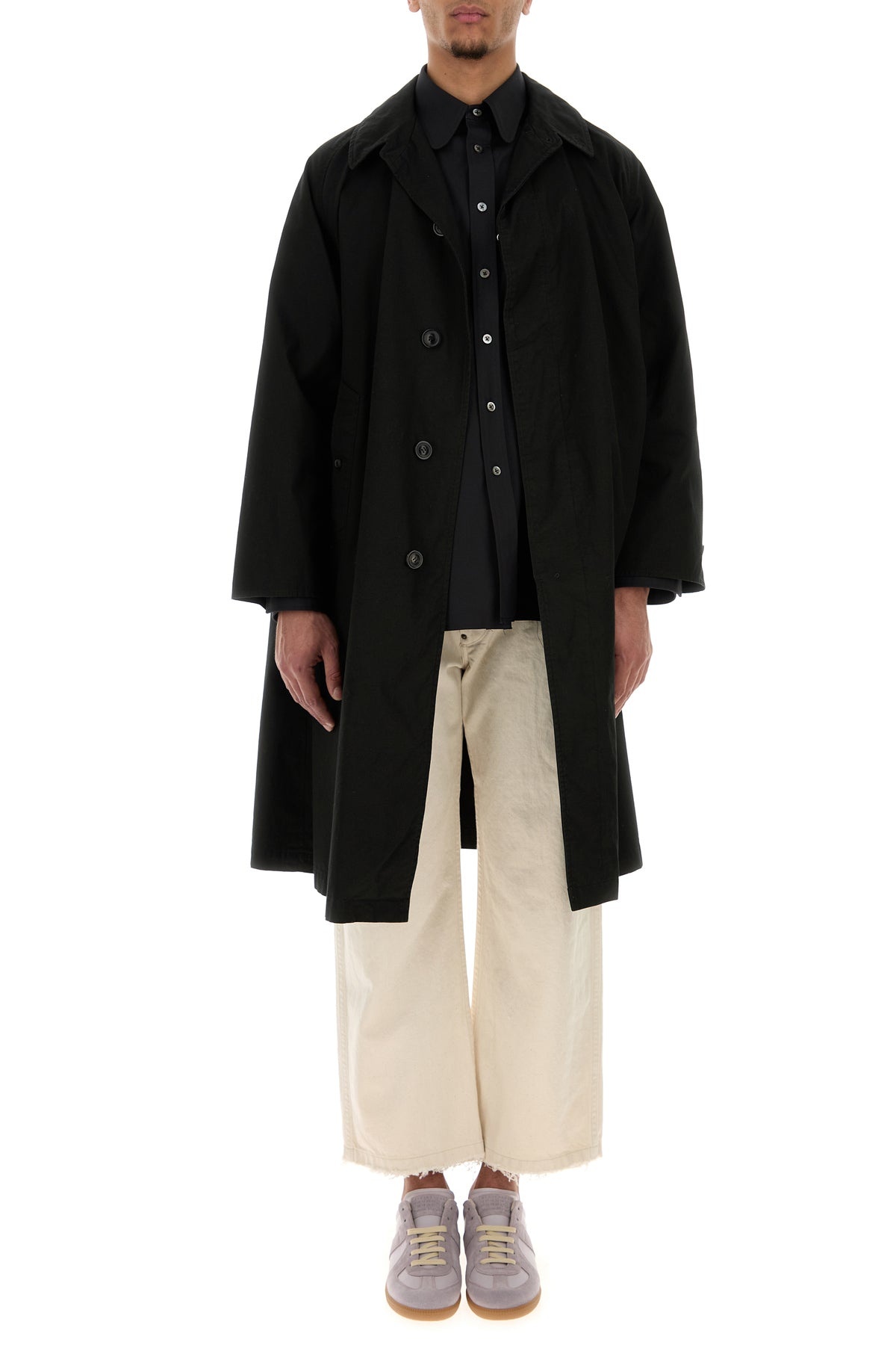 Black cotton trench coat - 6