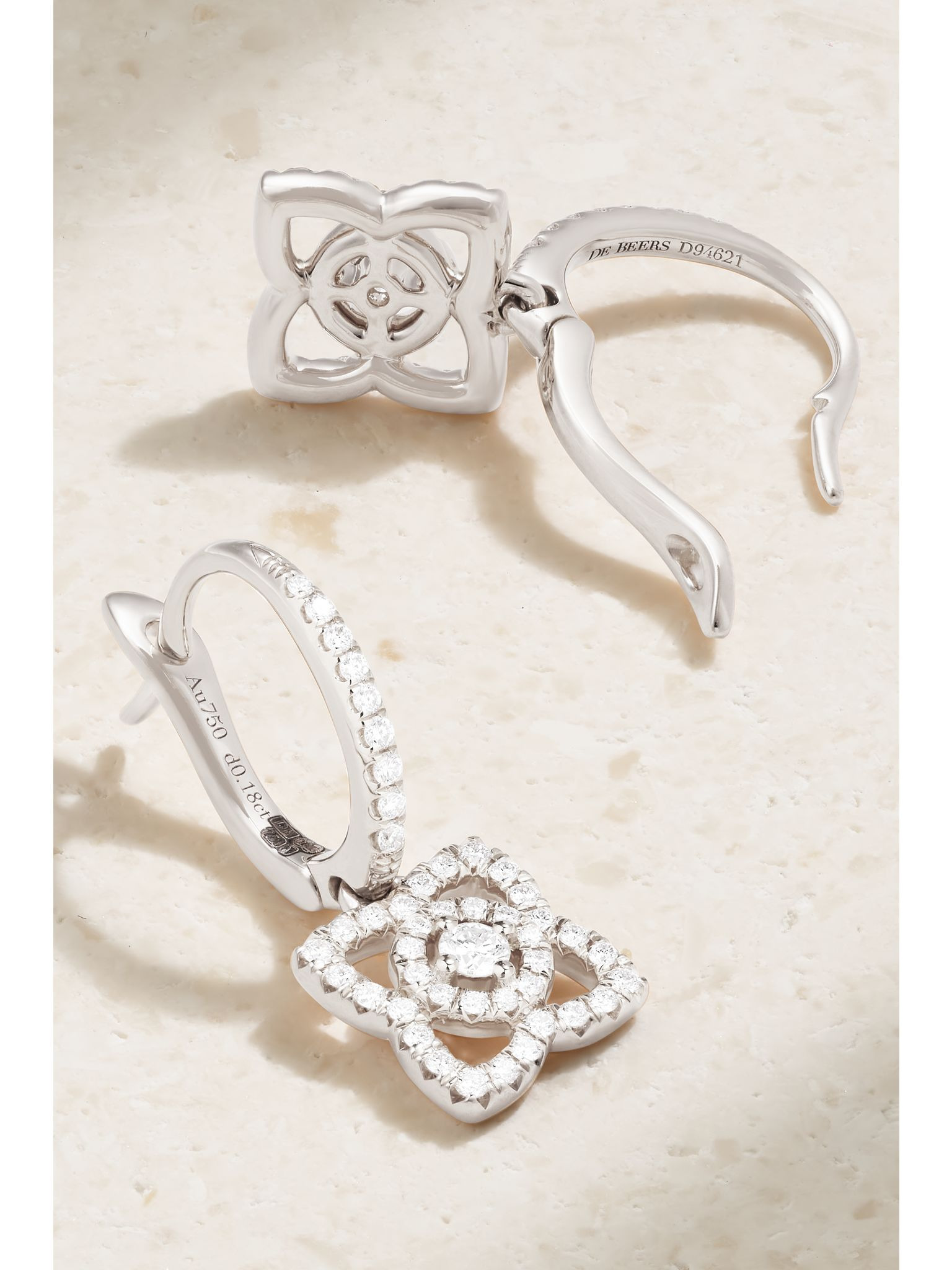 Enchanted Lotus 18-karat white gold diamond hoop earrings Gold - 3