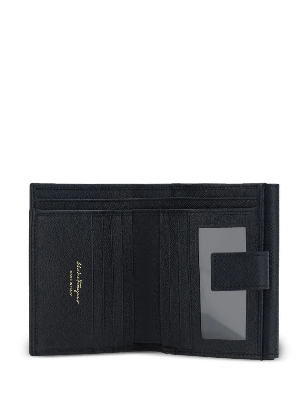 Ferragamo Women Hammered Leather Gold Gancini Compact Wallet - 3