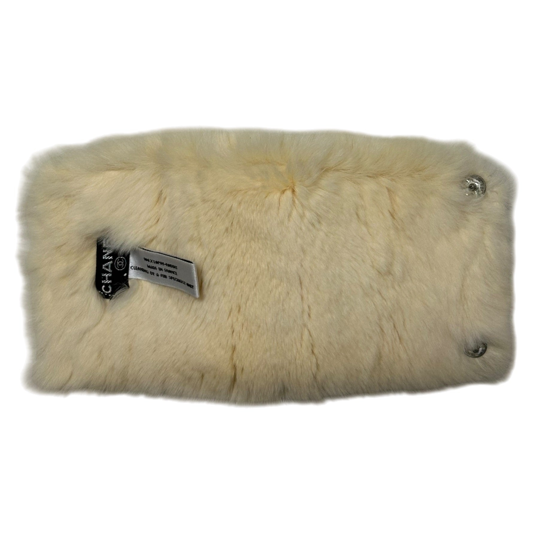 CHANEL Fall Winter 2001 CC Rabbit Fur Wristband - 4