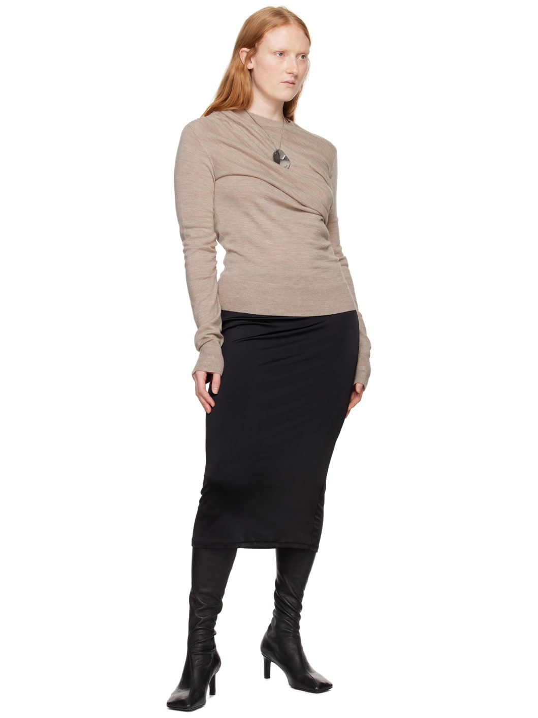 Black Flor Midi Skirt - 4