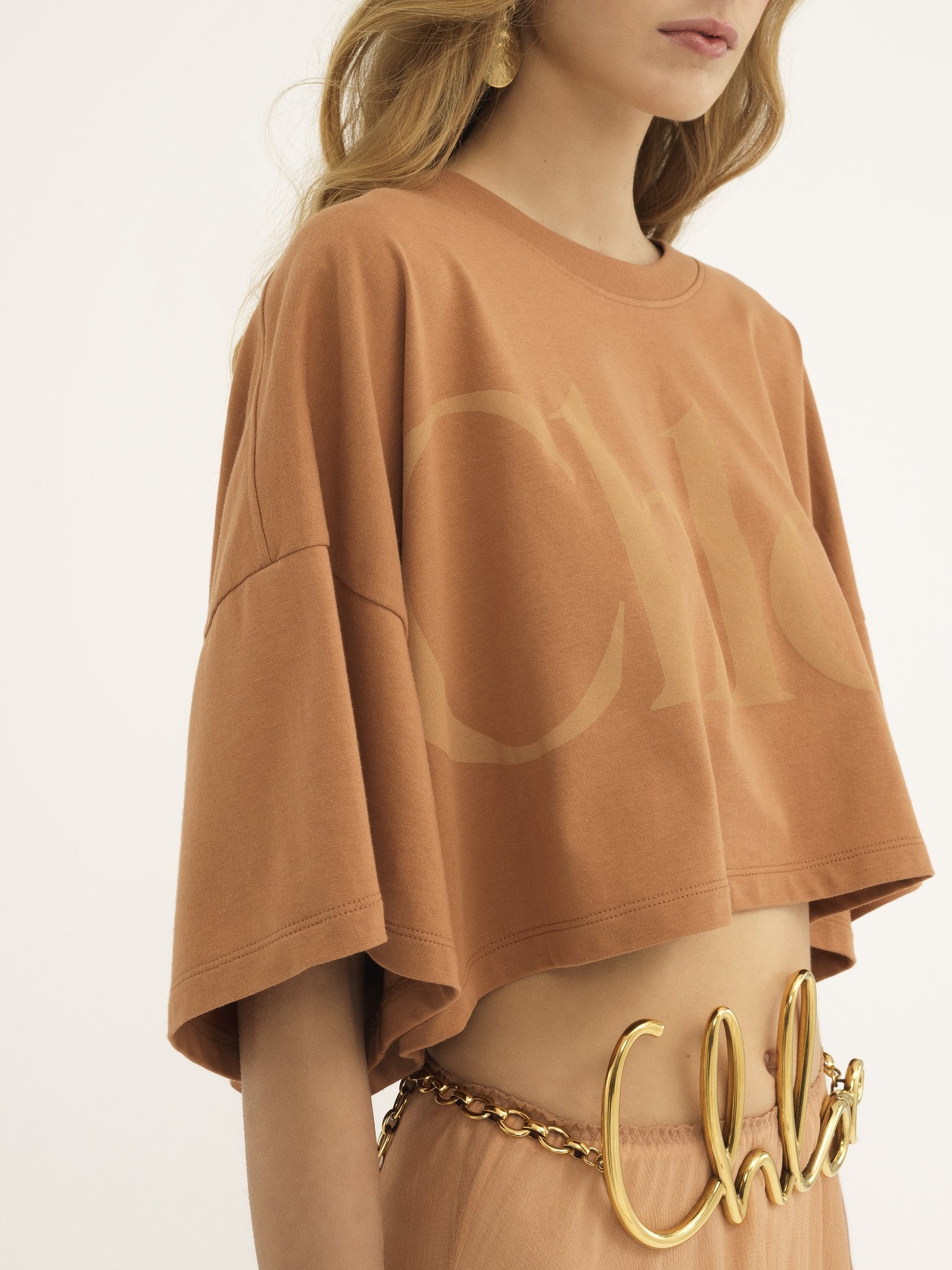 CROPPED BOXY LOGO T-SHIRT IN COTTON JERSEY - 6