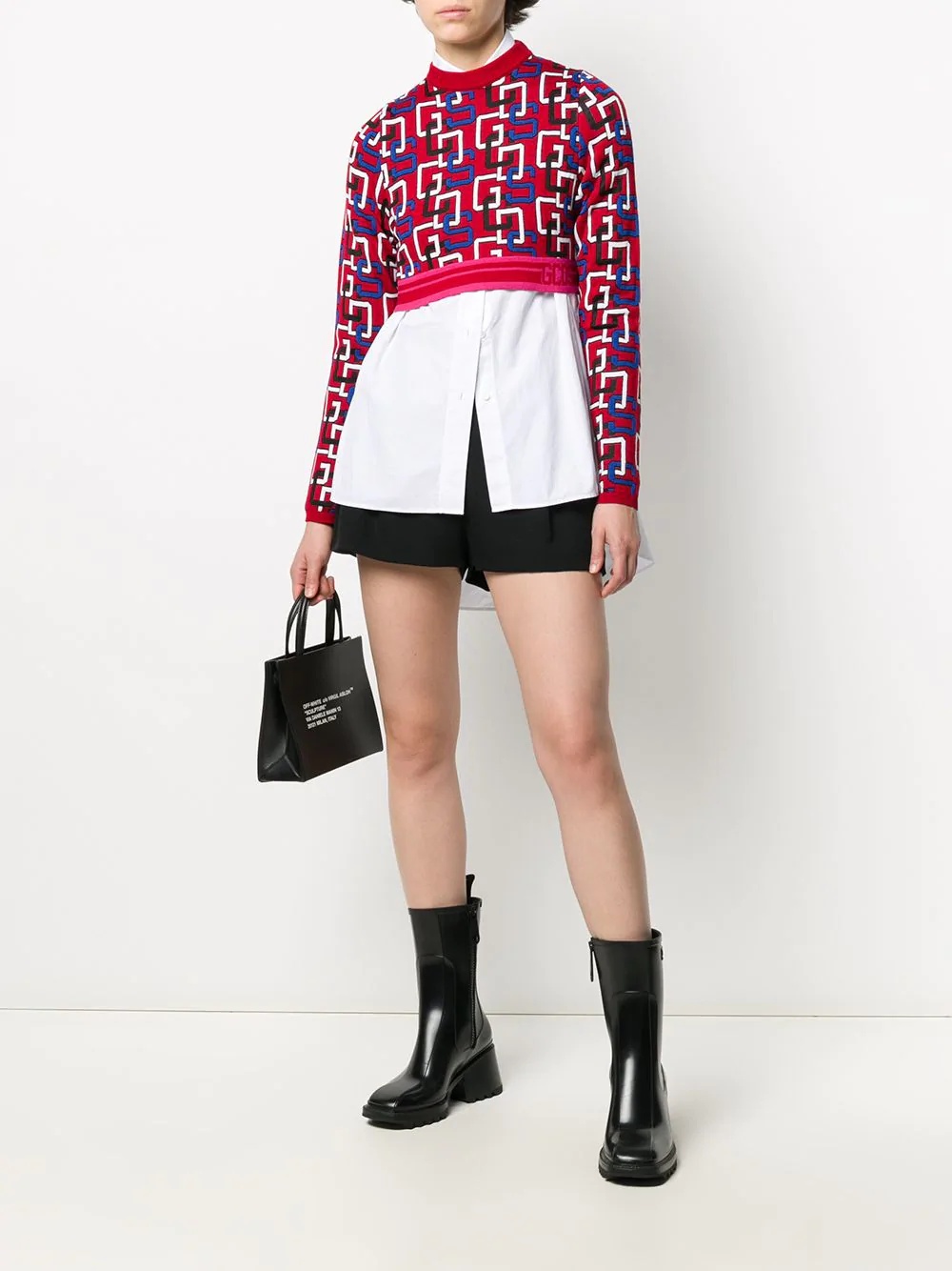 logo print cropped jumper - 2