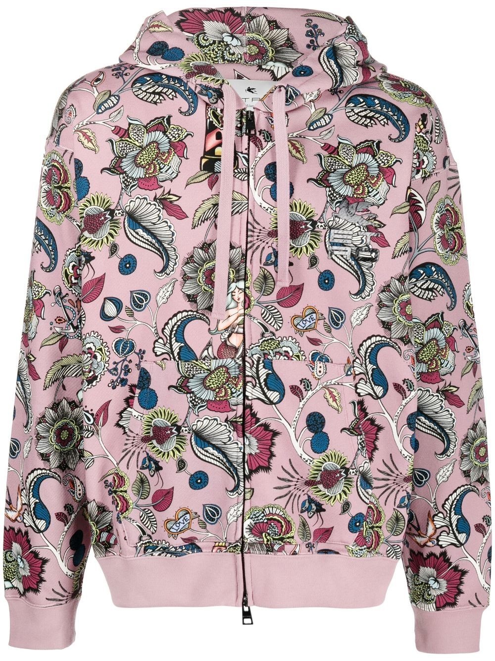 graphic-print zip-up hoodie - 1