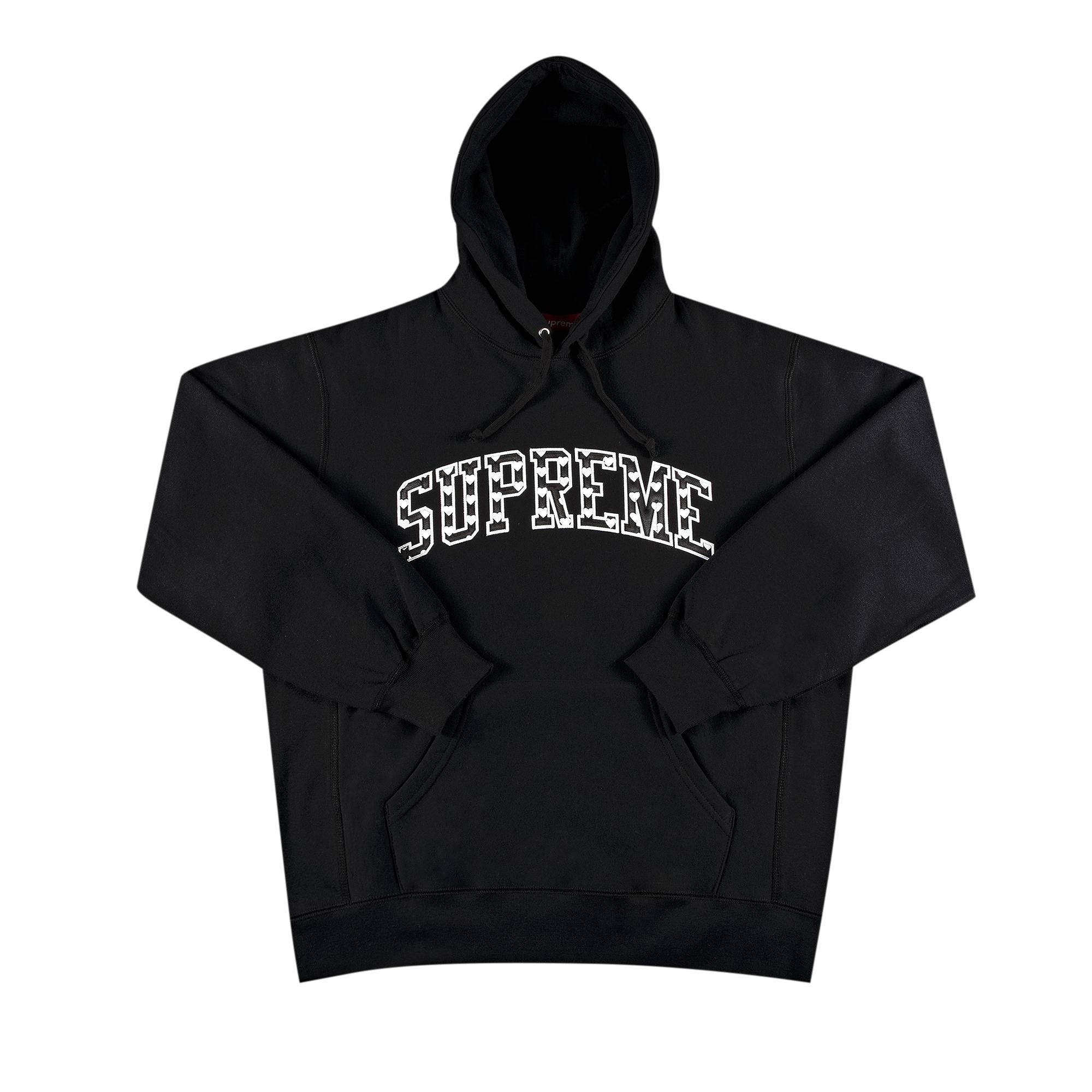 Supreme Hearts Arc Hooded Sweatshirt 'Black' - 1