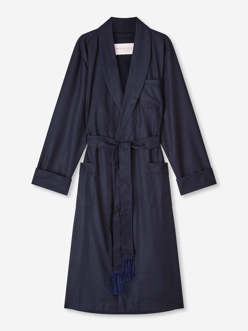 Men's Dressing Gown Westminster 2 Wool Navy - 1