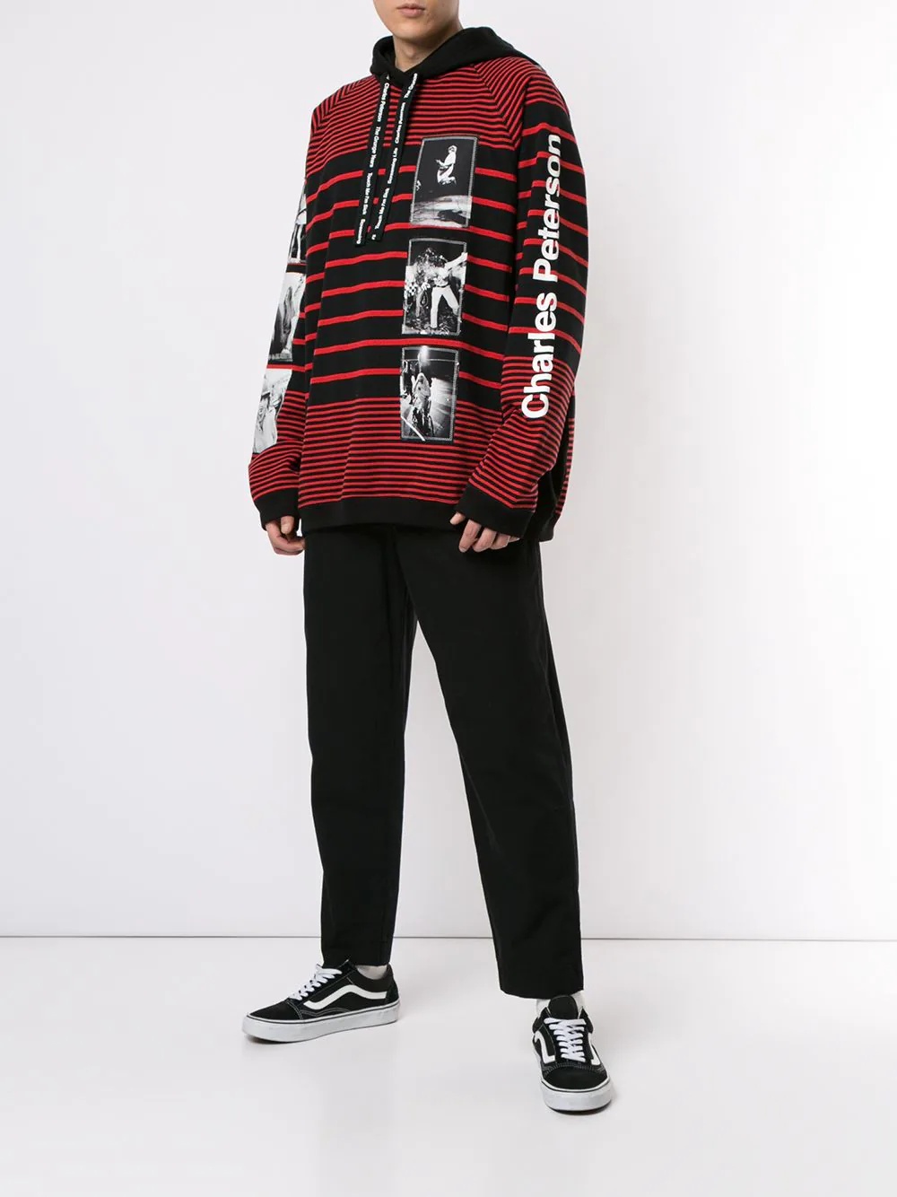 band graphic stripe hoodie - 2