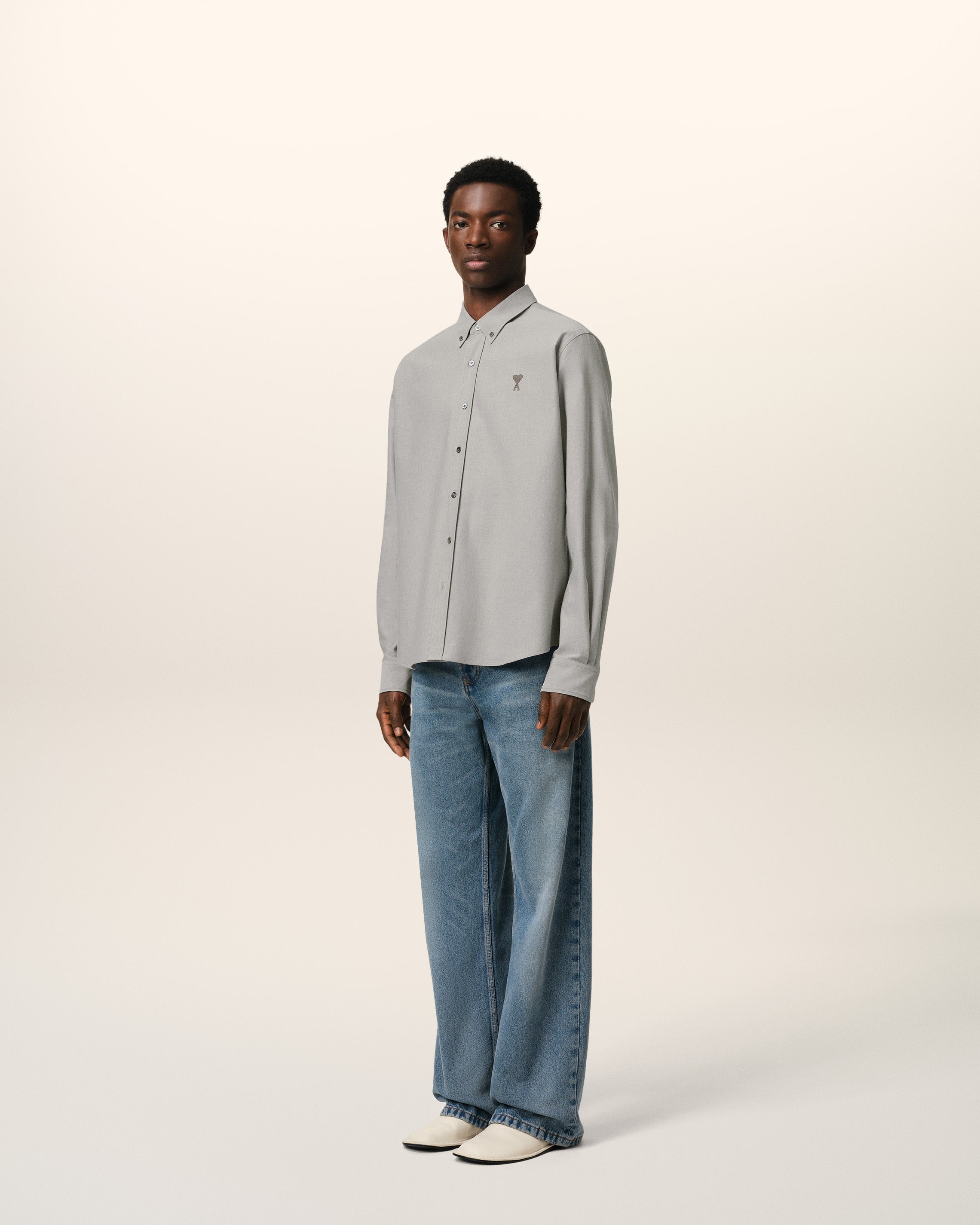 GREEN COTTON BUTTON-DOWN AMI DE CŒUR SHIRT - 6