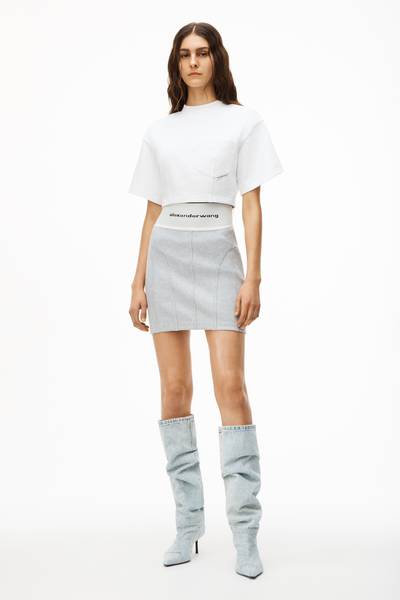 Alexander Wang LOGO ELASTIC MINI SKIRT IN RIBBED JERSEY outlook