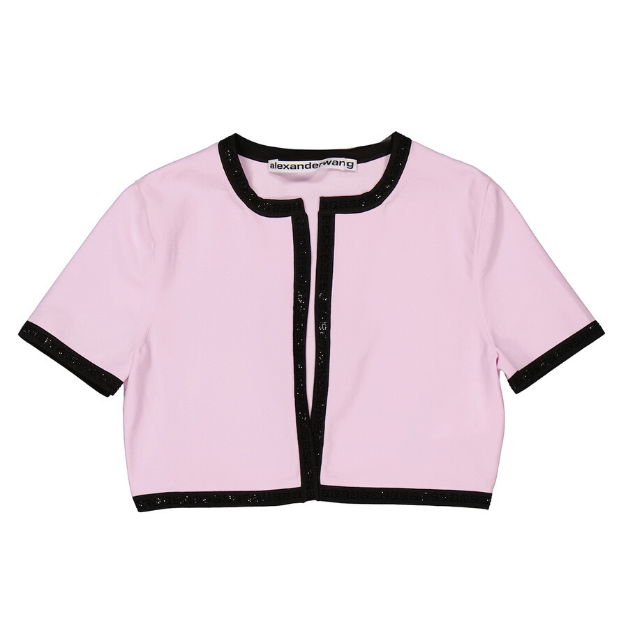 Alexander Wang Light Pink Compact Nylon Cropped Cardigan - 5