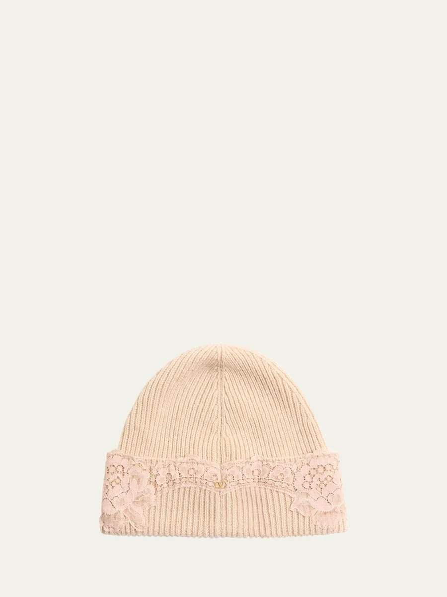 VLogo Signature Cashmere & Lace Beanie - 1