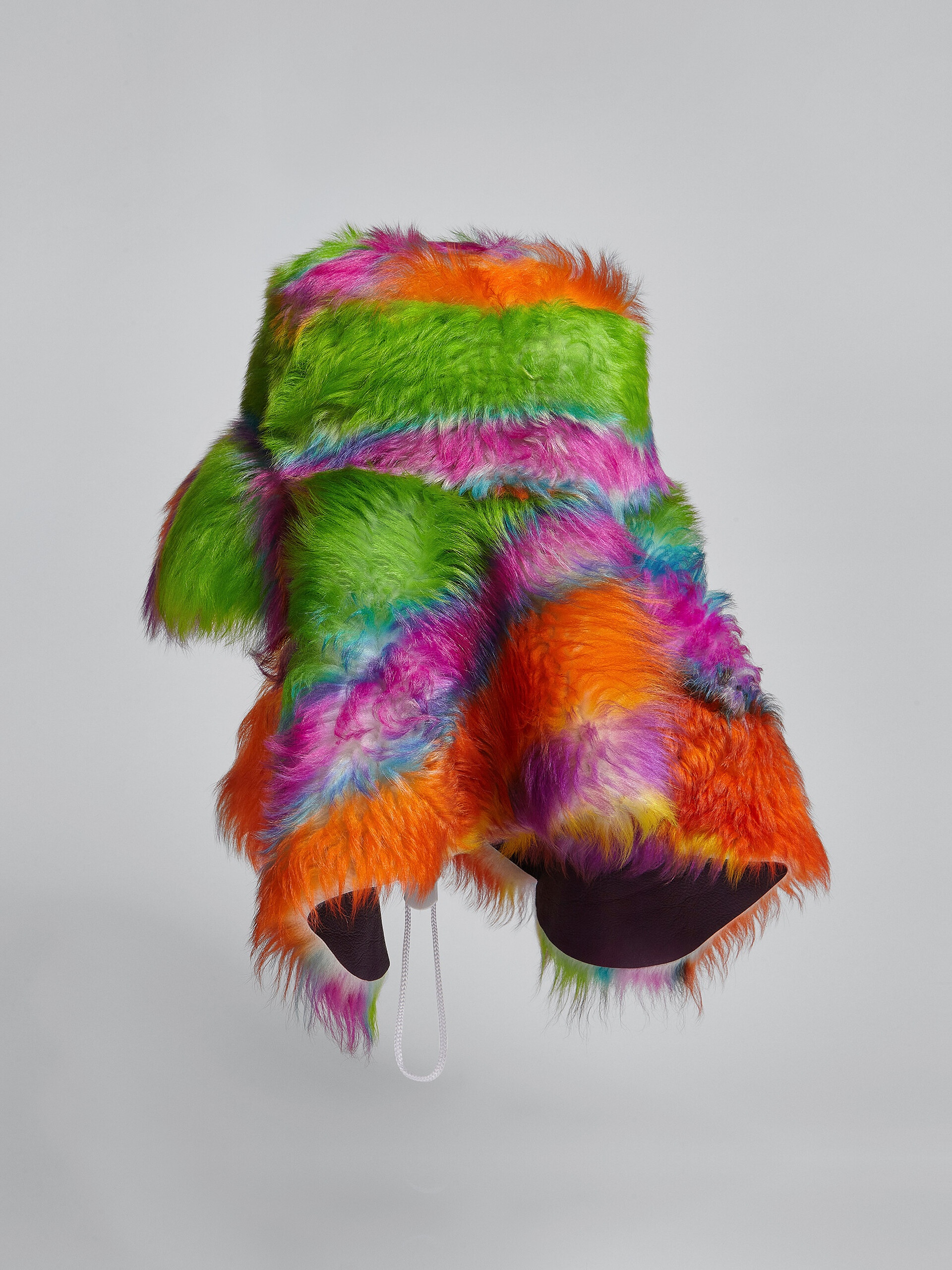 STRIPED SHEARLING HAT - 3