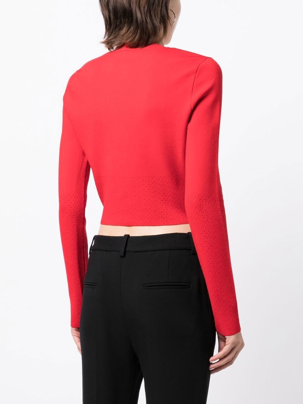 pointelle-knit cropped cardigan - 4