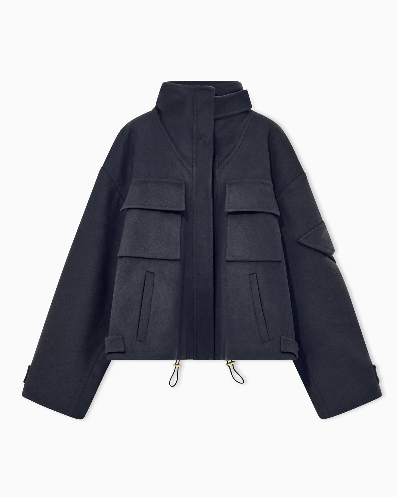 CABAN COAT DOUBLE CASHMERE BLOUSON WITH STAND-UP COLLAR - 1