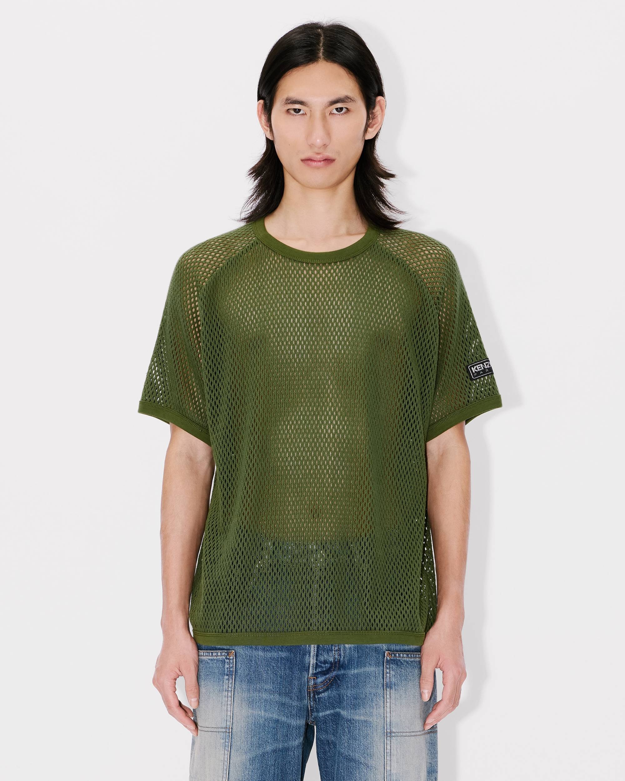 Oversized T-shirt in mesh in cotton - 3