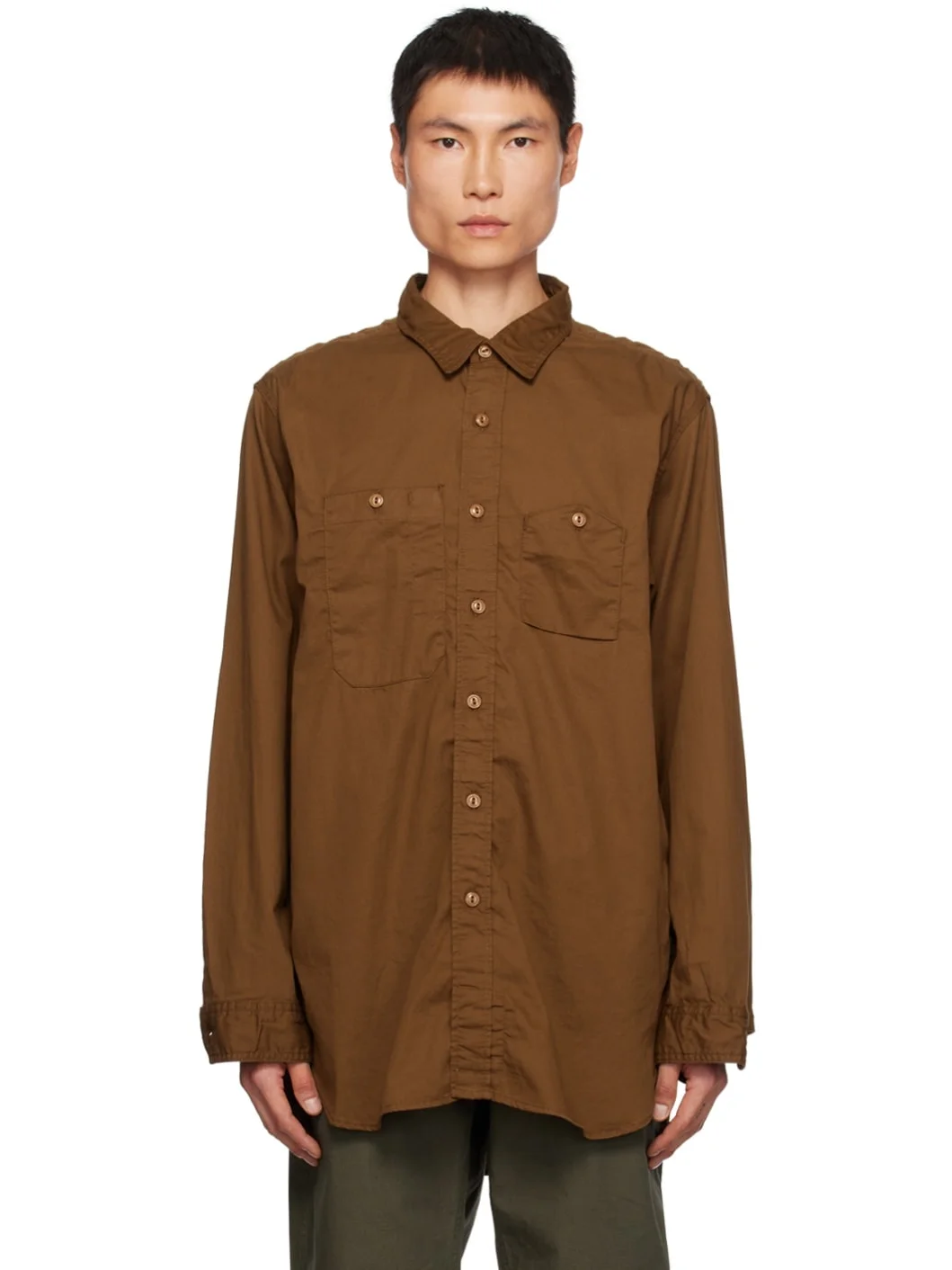 Brown Elbow Patch Shirt - 1
