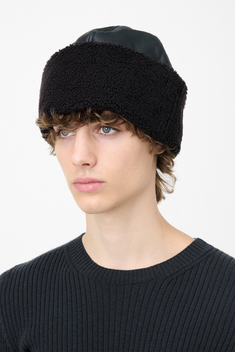 Our Legacy Blizzard Hat Dark Brown Aviator Shearling outlook