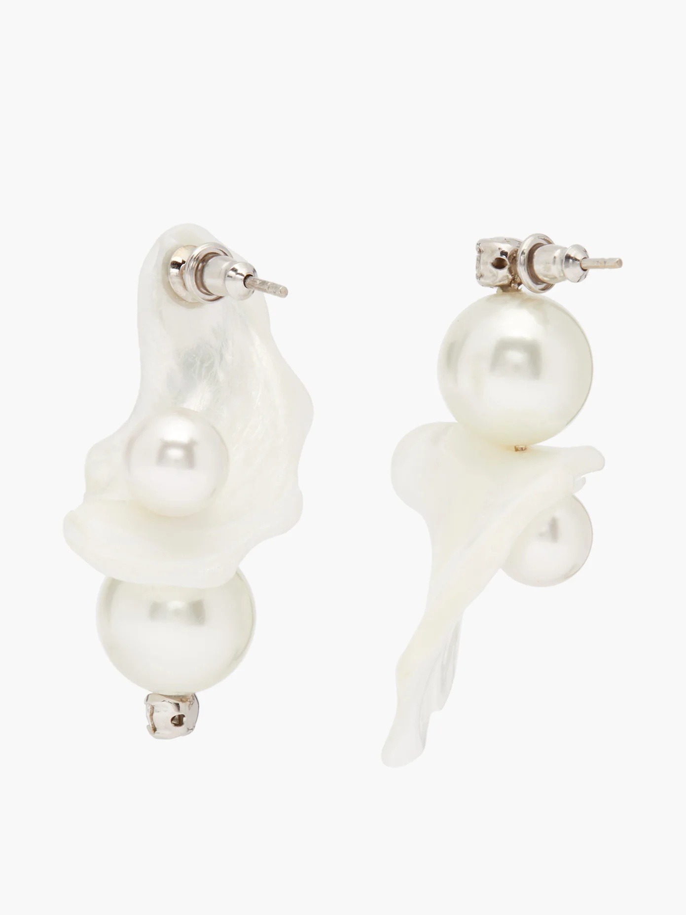 Mismatched mother-of-pearl drop earrings - 5