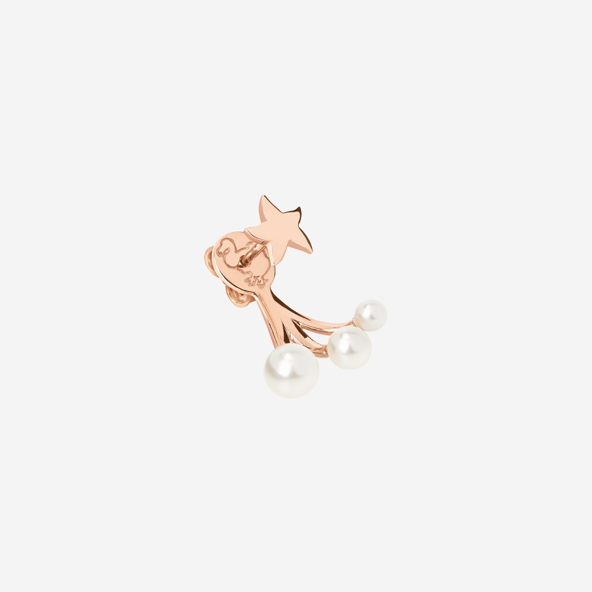 Rose Gold & Crystal Bead Star Earring - 2