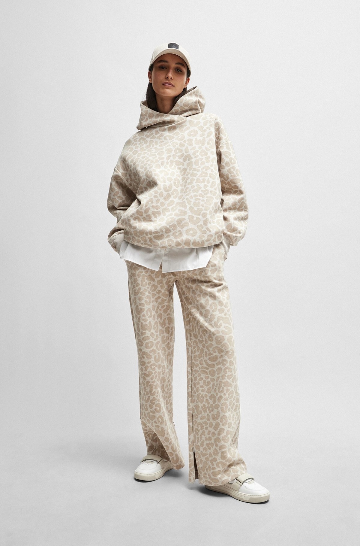 NAOMI X BOSS TRACKSUIT BOTTOMS WITH LEOPARD PRINT - 3