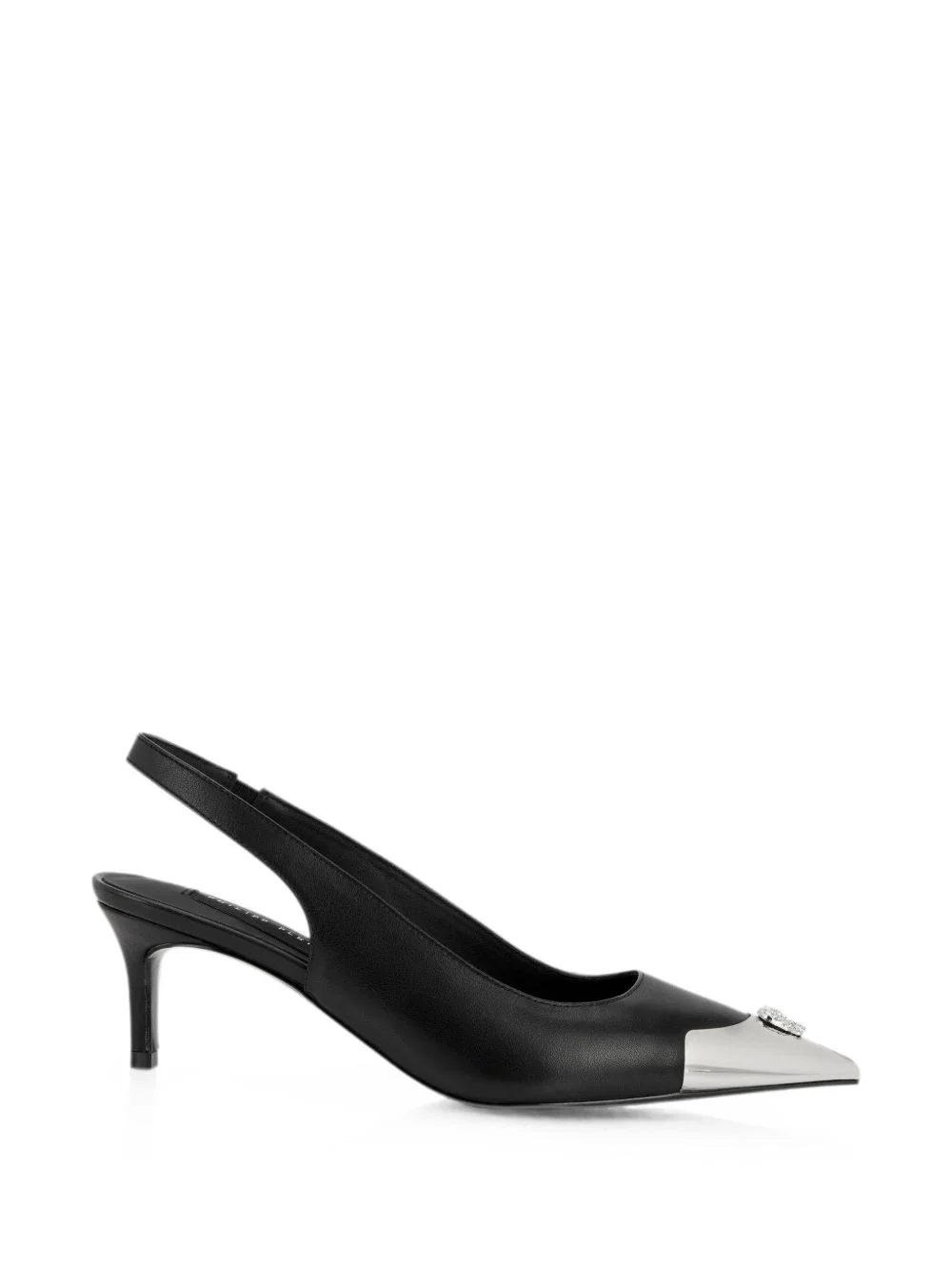 leather slingback shoes Skull toe pumps - 1