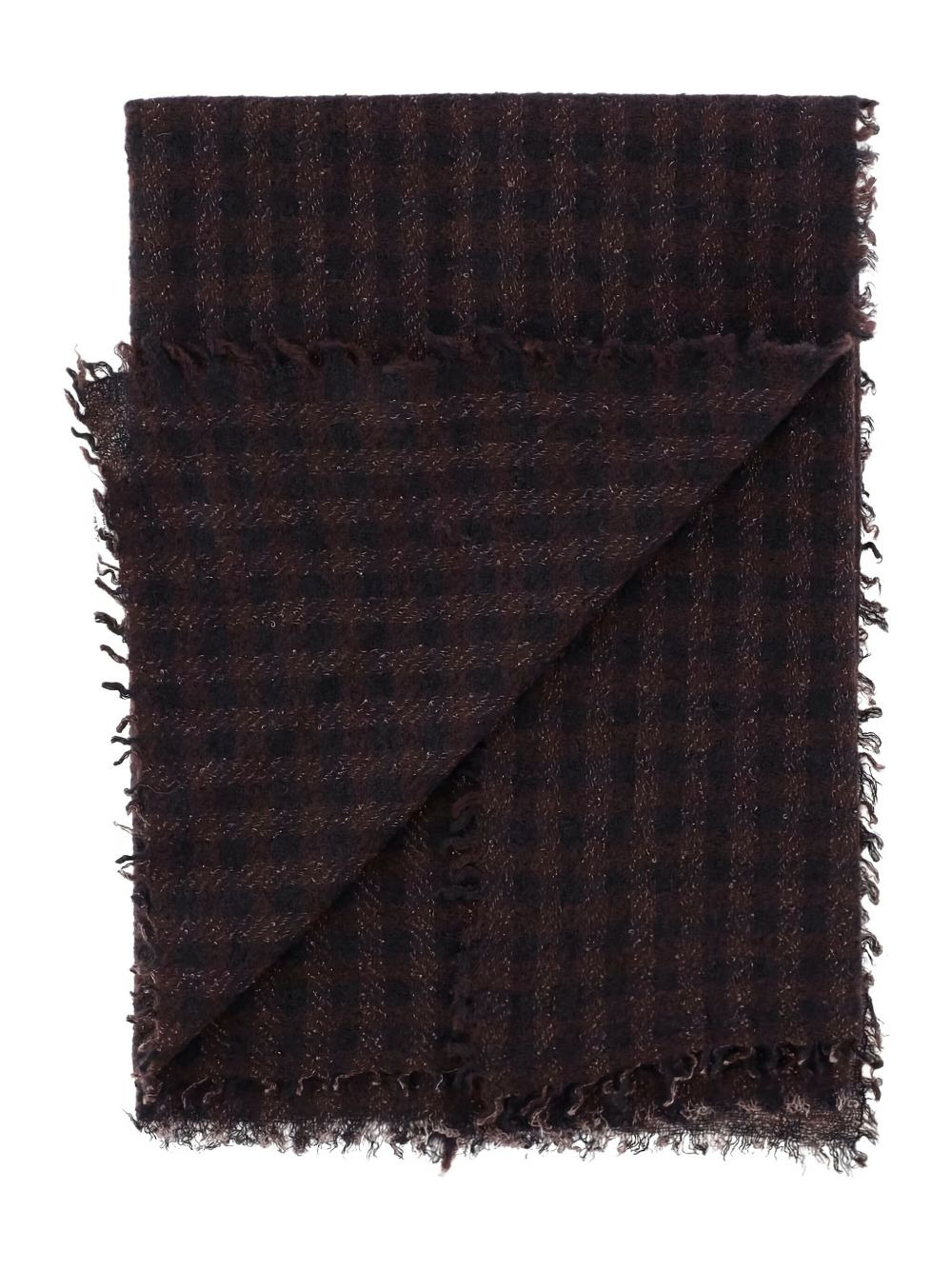 plaid fringed scarf - 3