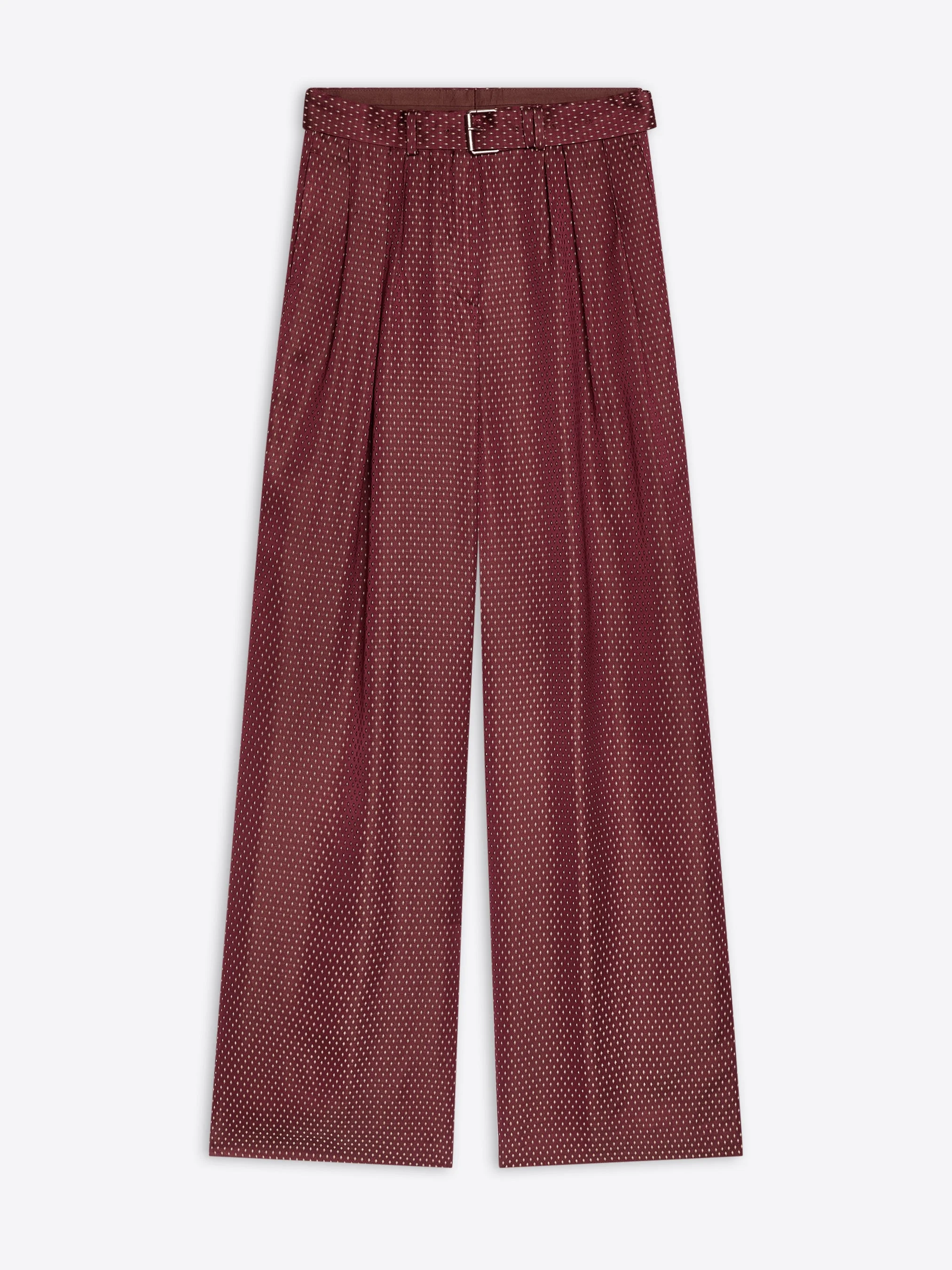 BELTED JACQUARD TROUSERS - 1