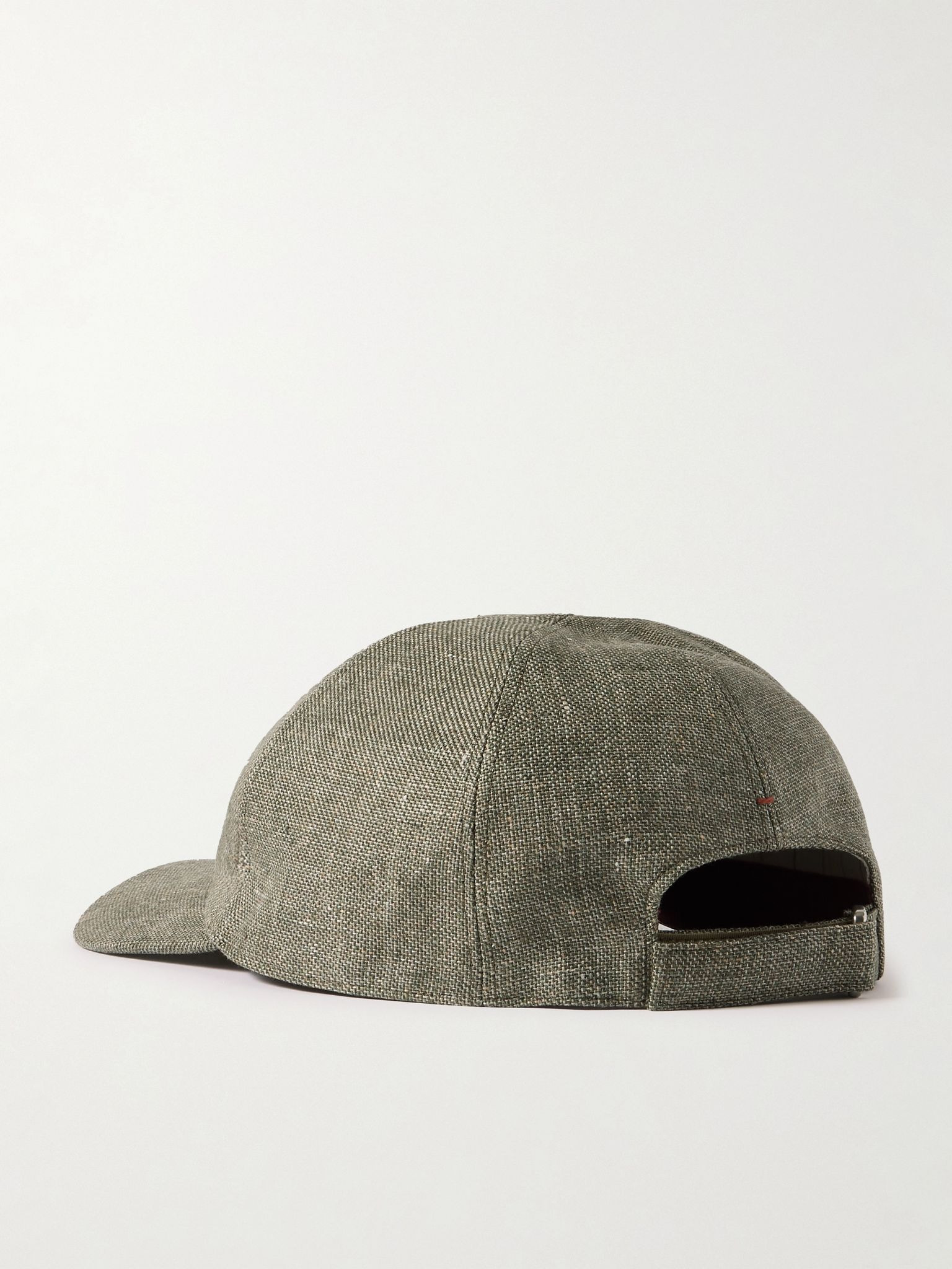 Logo-Embroidered Linen Baseball Cap Green - 3
