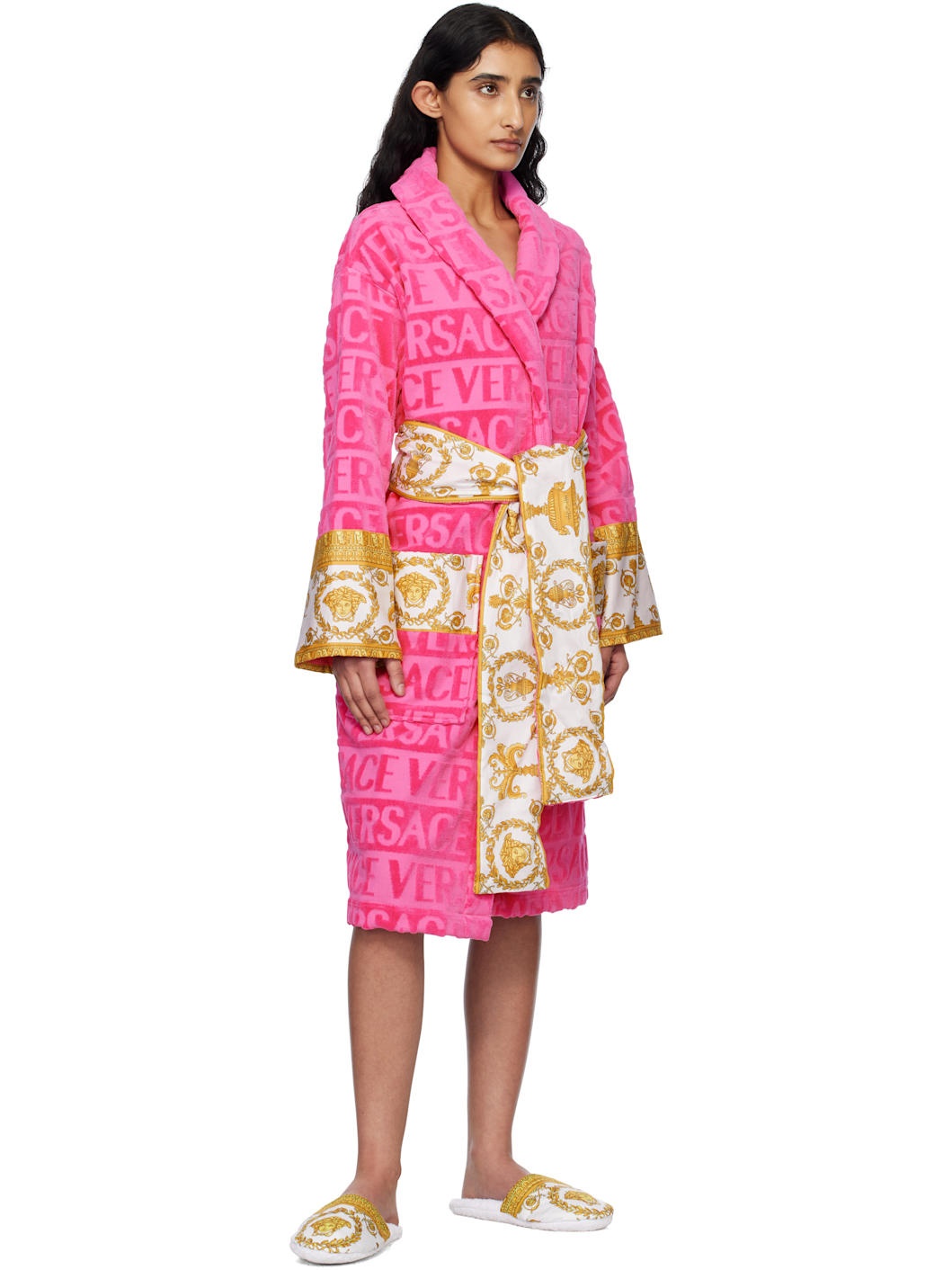 Pink 'I Heart Baroque' Bathrobe - 4