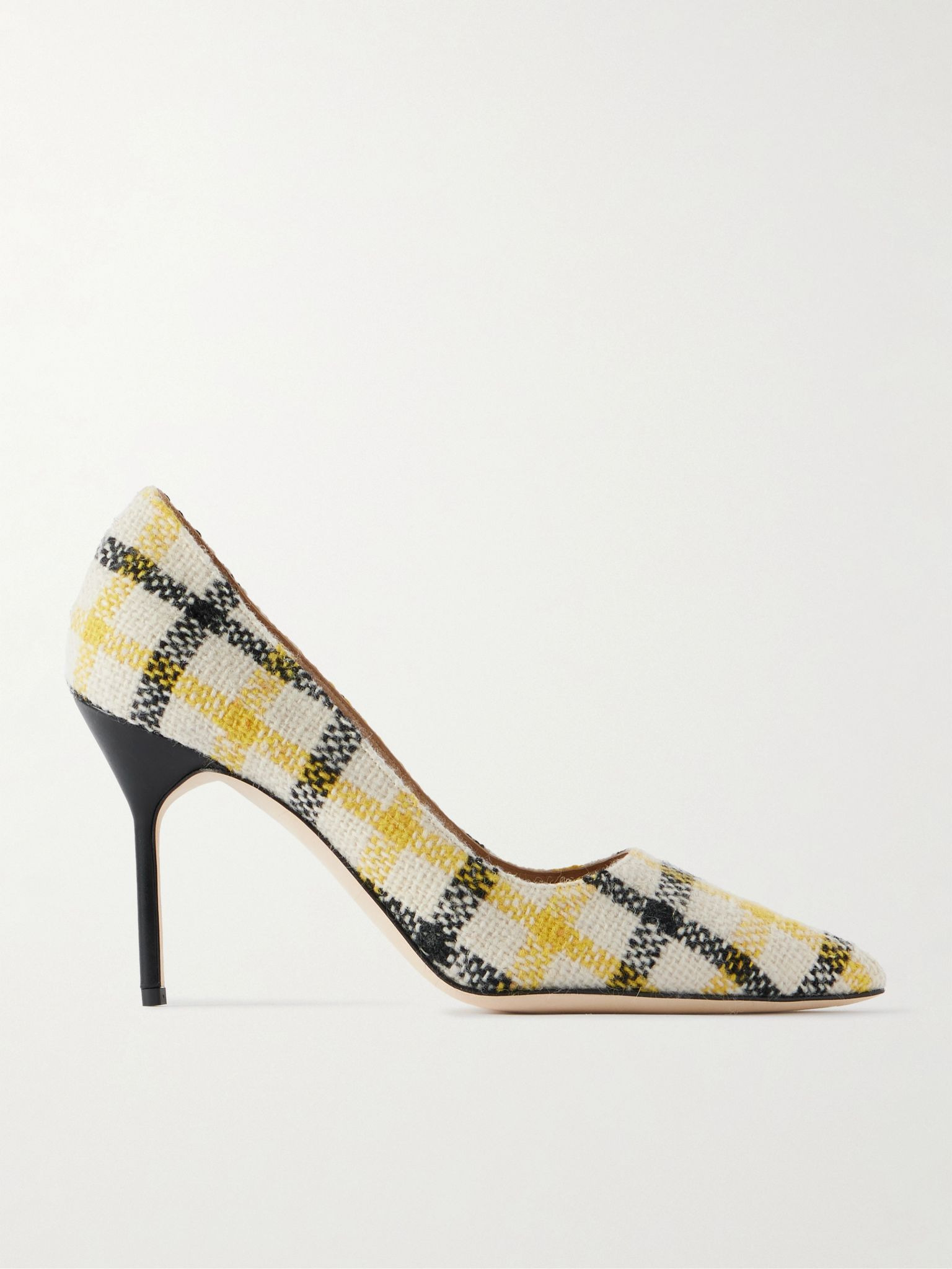 BB 90 checked tweed pumps Yellow - 1