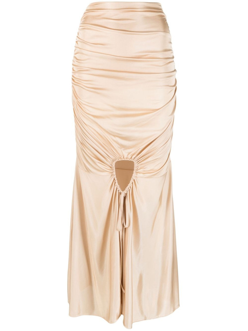 gathered-detail asymmetric-hem skirt 1