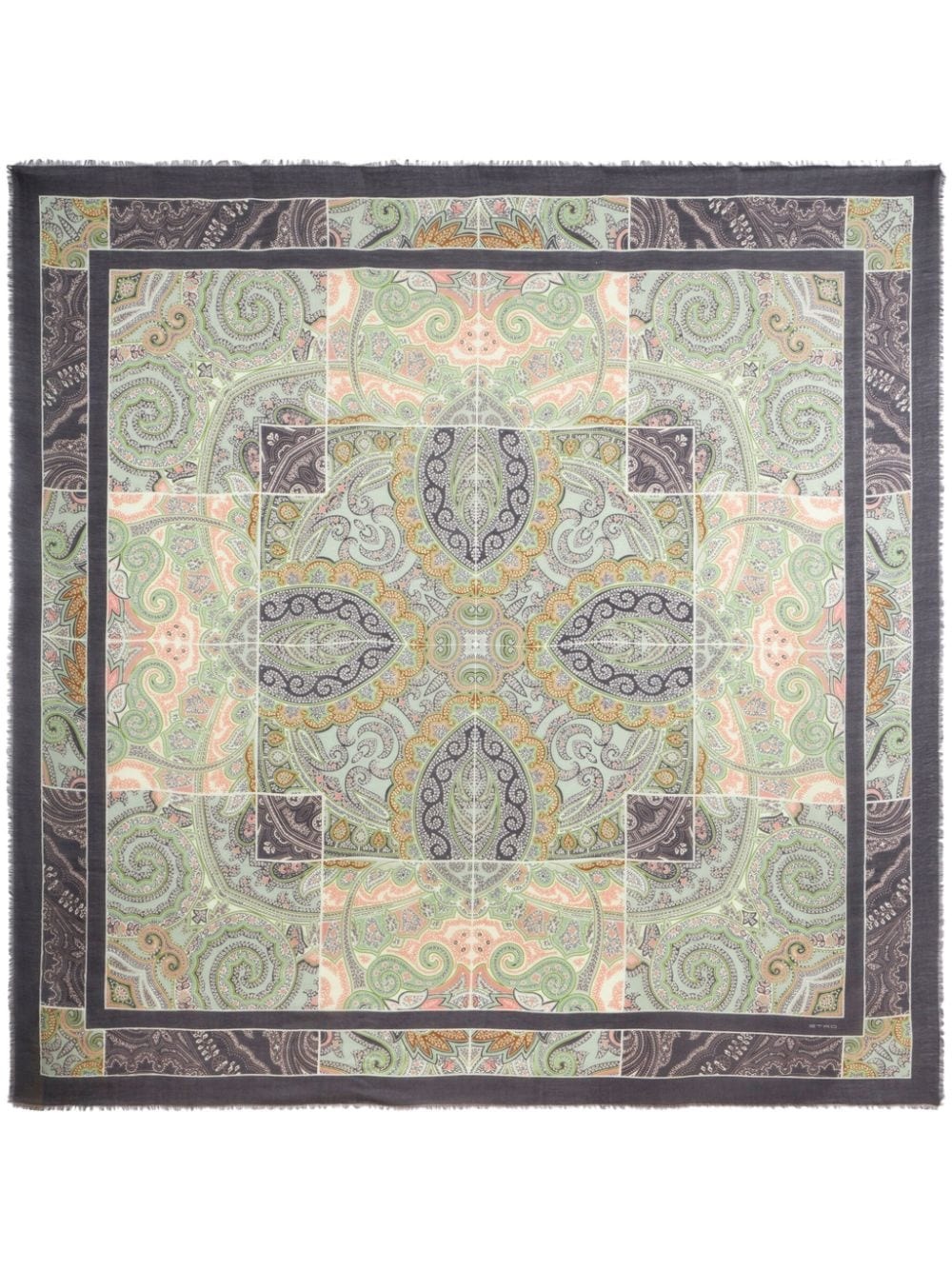 paisley-print fringed shawl - 1
