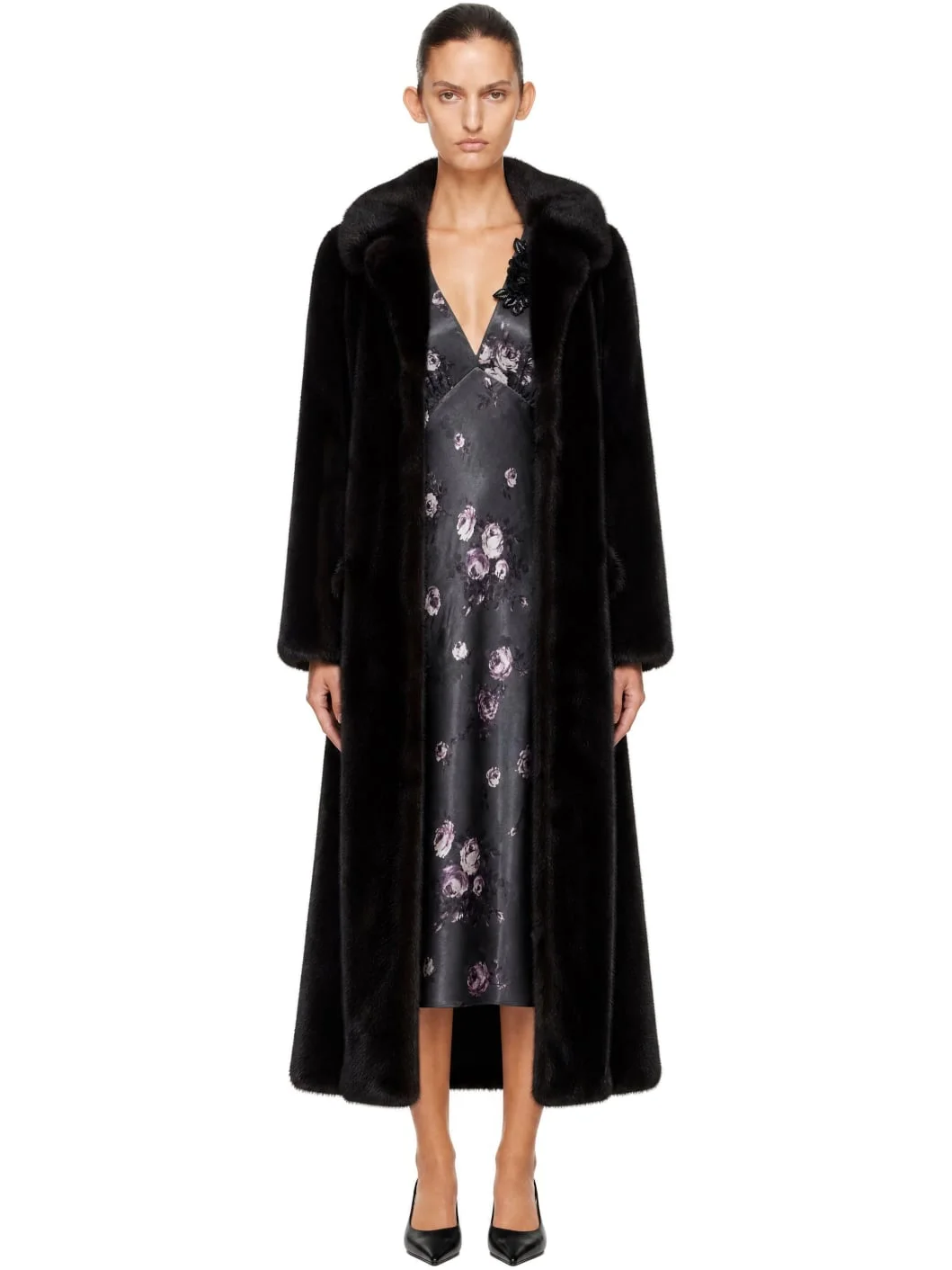 Brown Mink Faux Fur Coat - 1