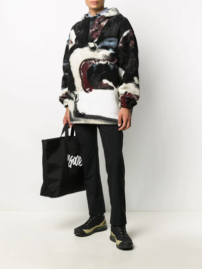 MSGM wolf print fleece hoodie outlook