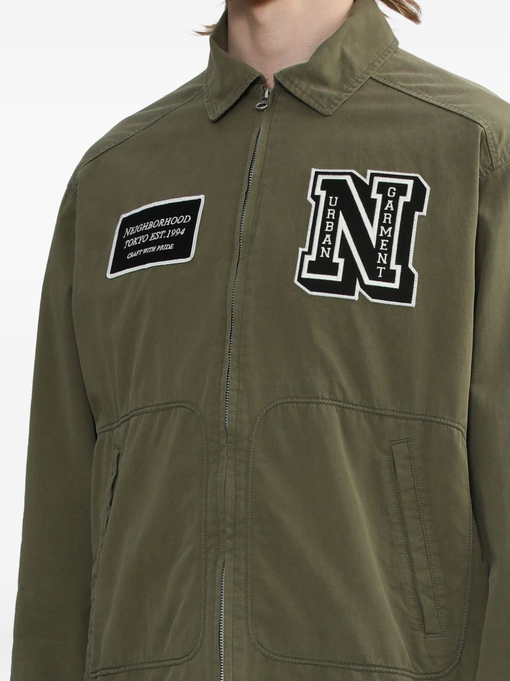 welt-pocket zip-up shirt jacket - 5