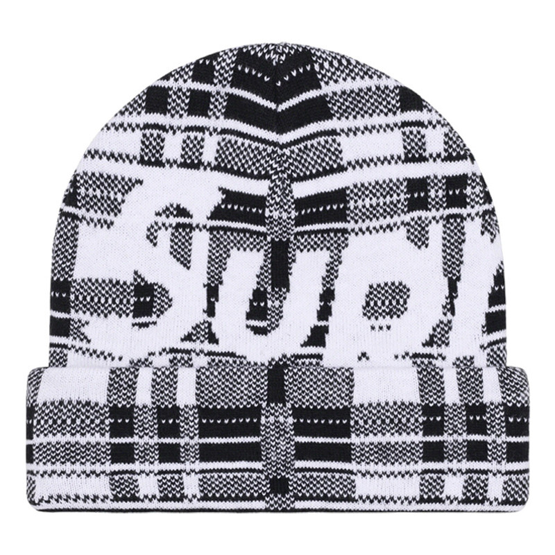 Supreme Supreme Big Logo Beanie 'White Plaid' SUP-FW23-2439 - SUP