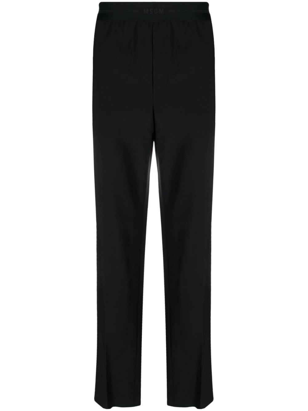 logo-waistband straight-leg trousers - 1