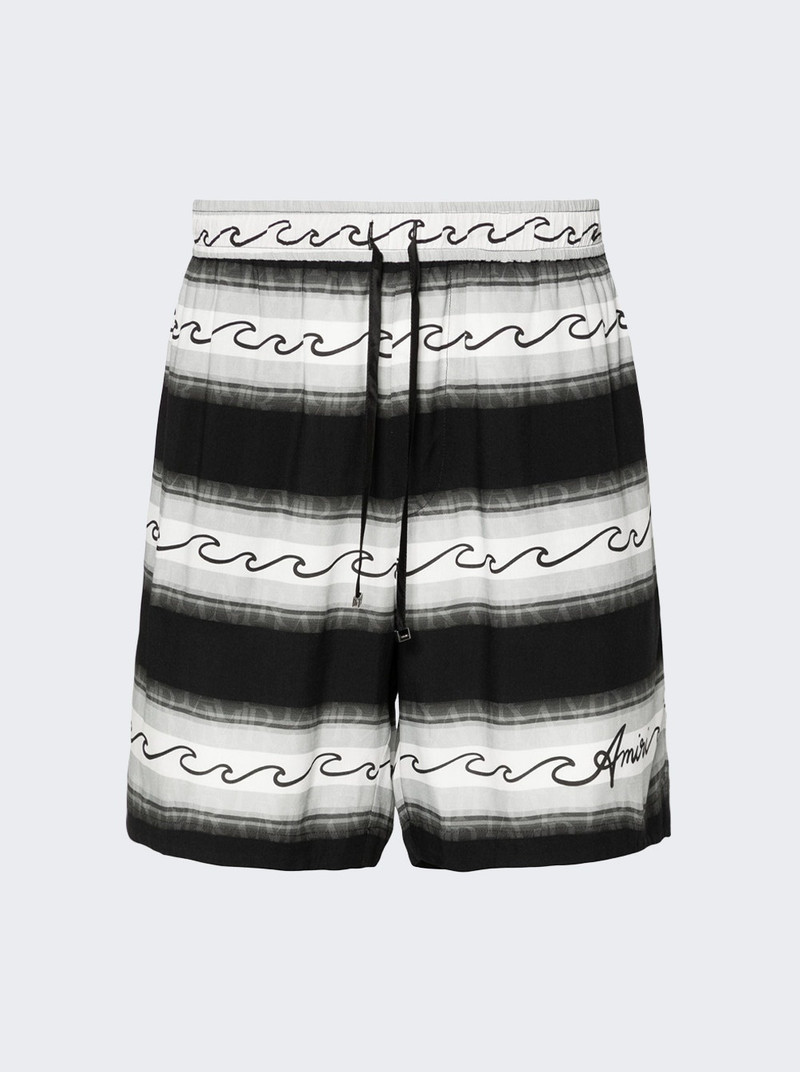 Wave Baja Stripe Shorts Black - 1