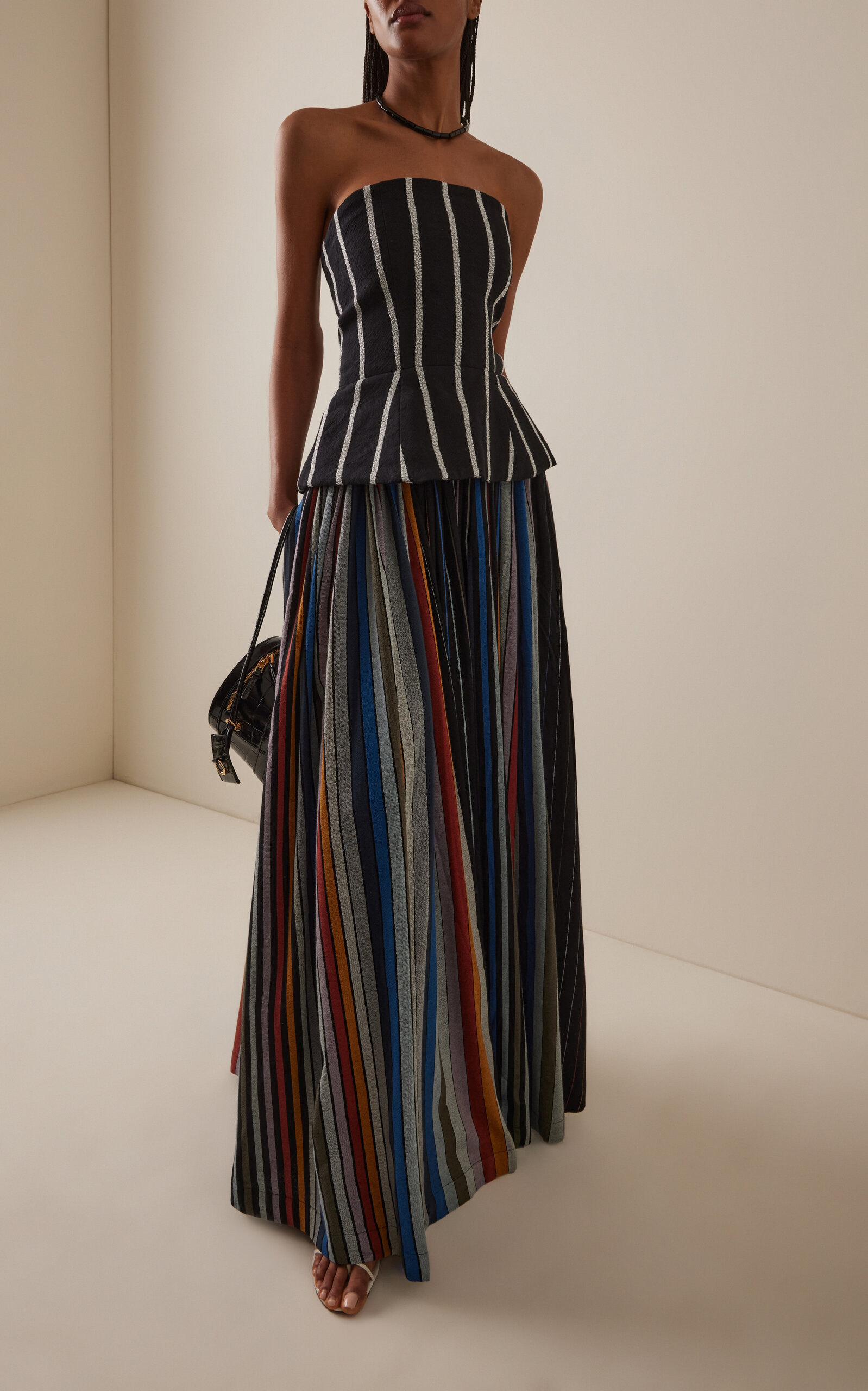 The Striped Cotton Corset Top black/white - 3