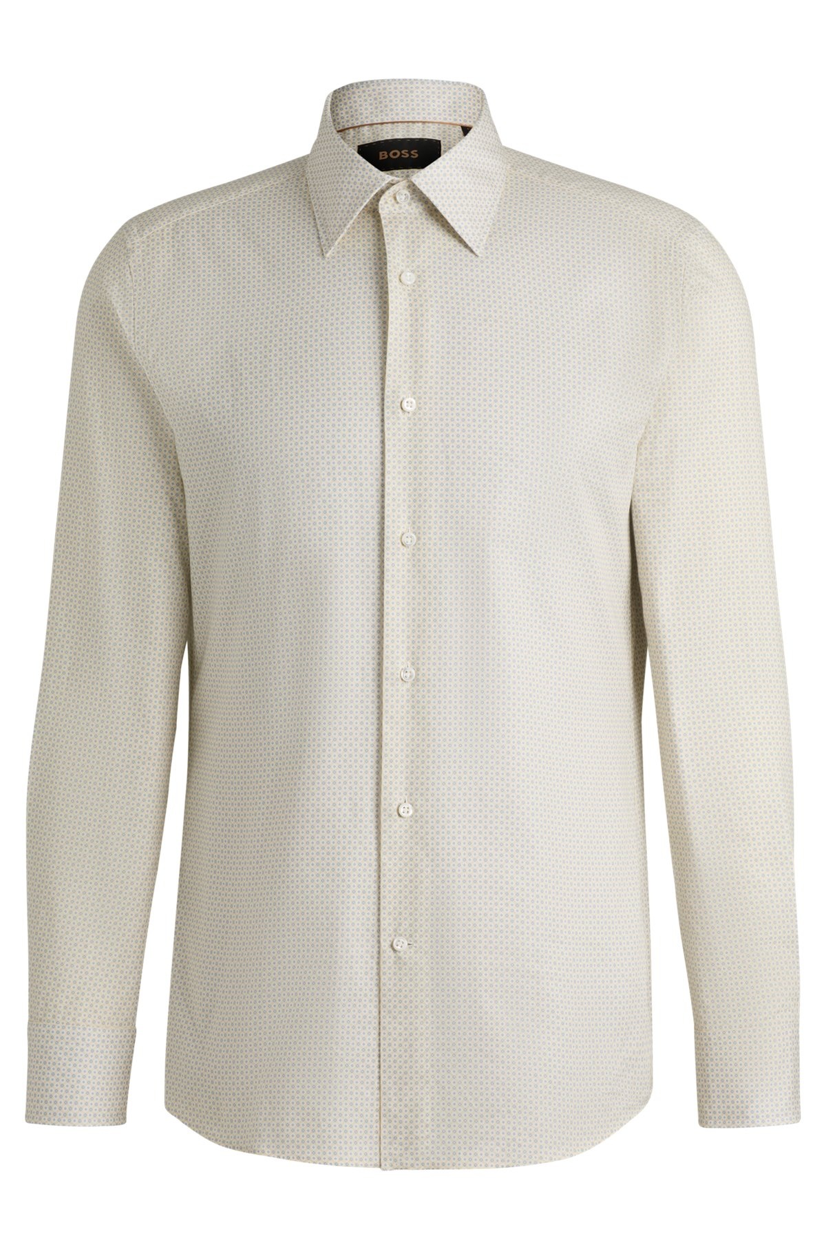 SLIM-FIT SHIRT IN ITALIAN-MADE PRINTED COTTON - 1