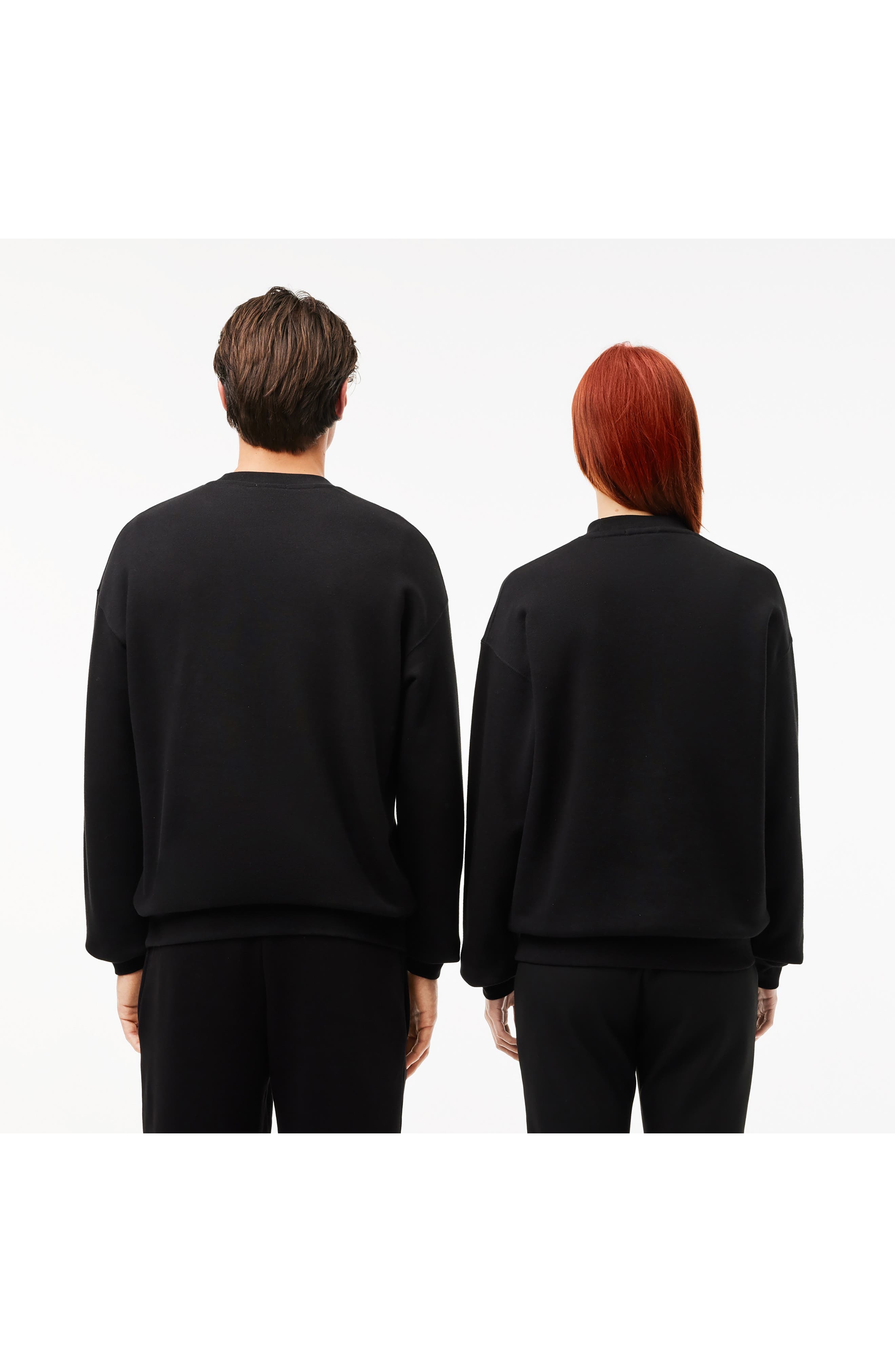 Lacoste Loose Fit Cotton French Terry Sweatshirt in Black at Nordstrom - 4