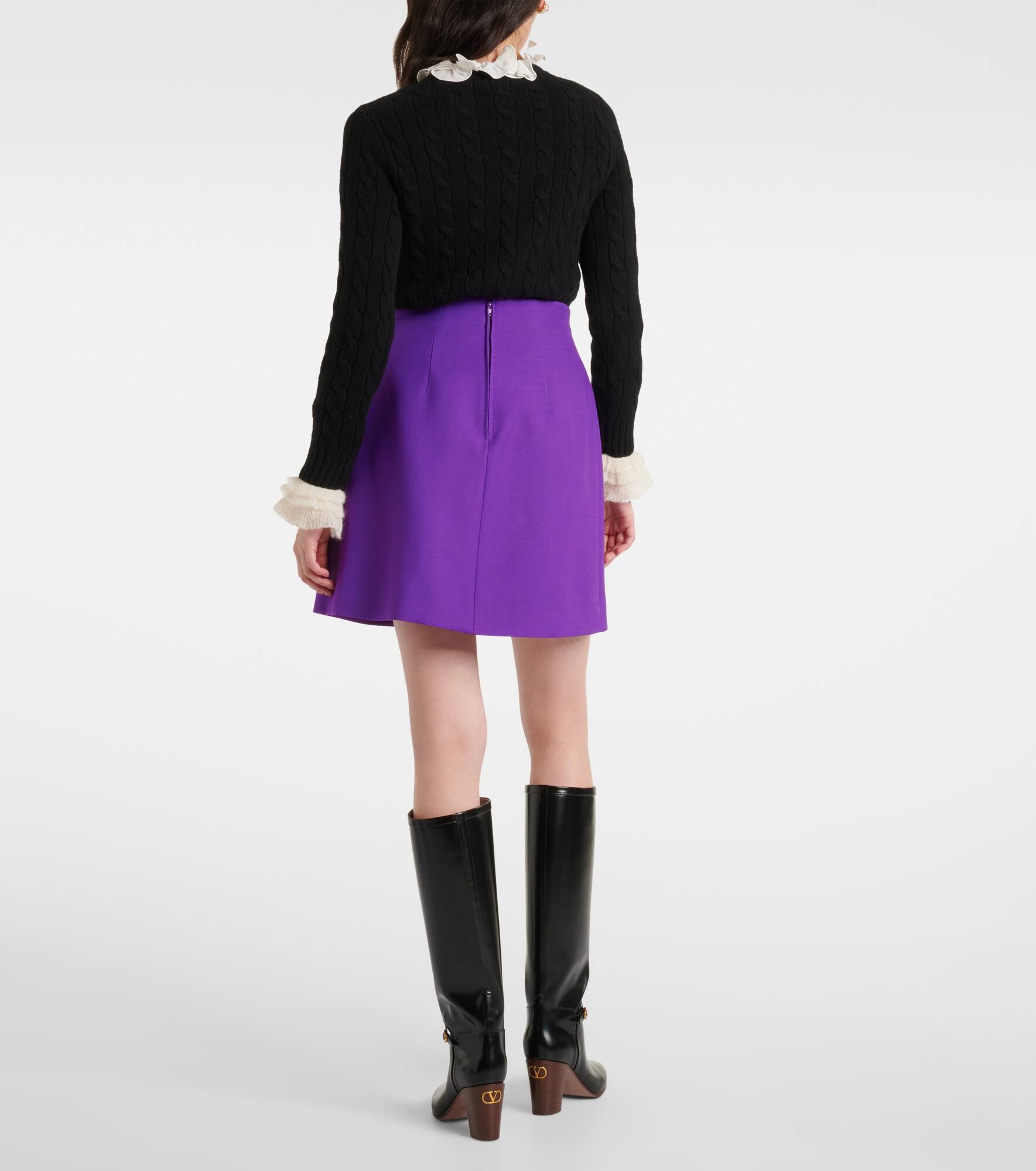 Crepe Couture bow-detail miniskirt - 3