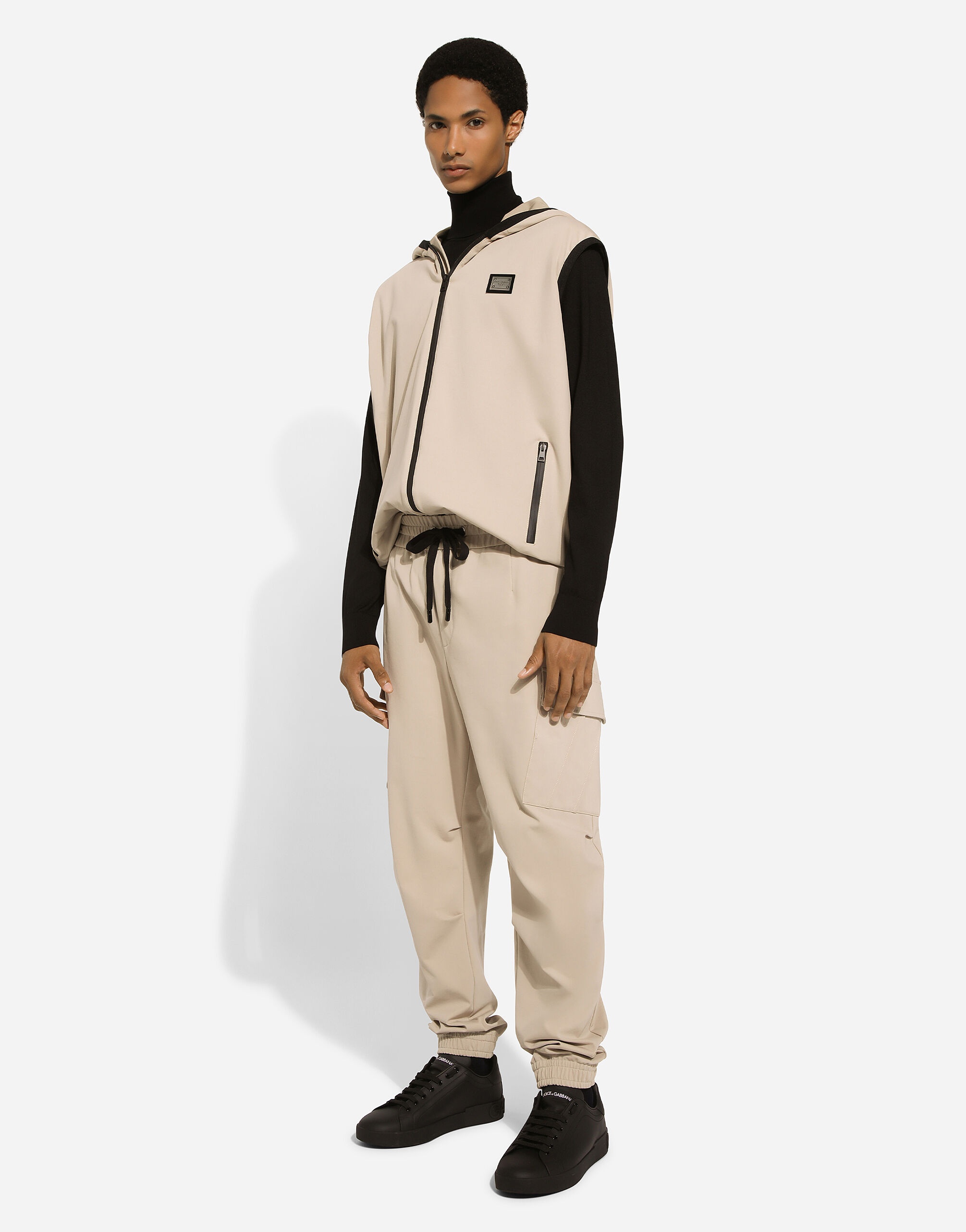 Stretch cotton cargo pants with tag - 5