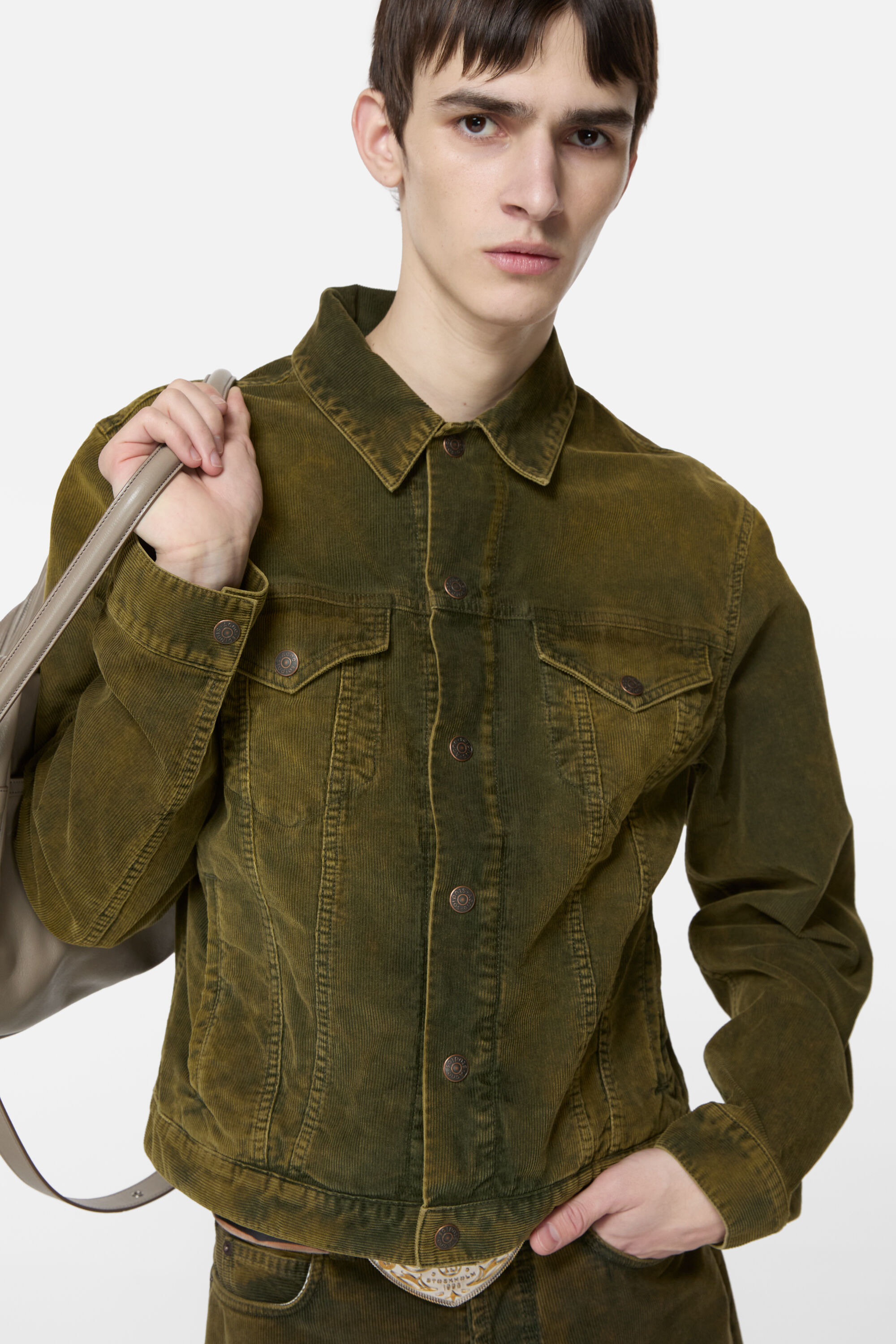 Corduroy jacket - Olive green - 4