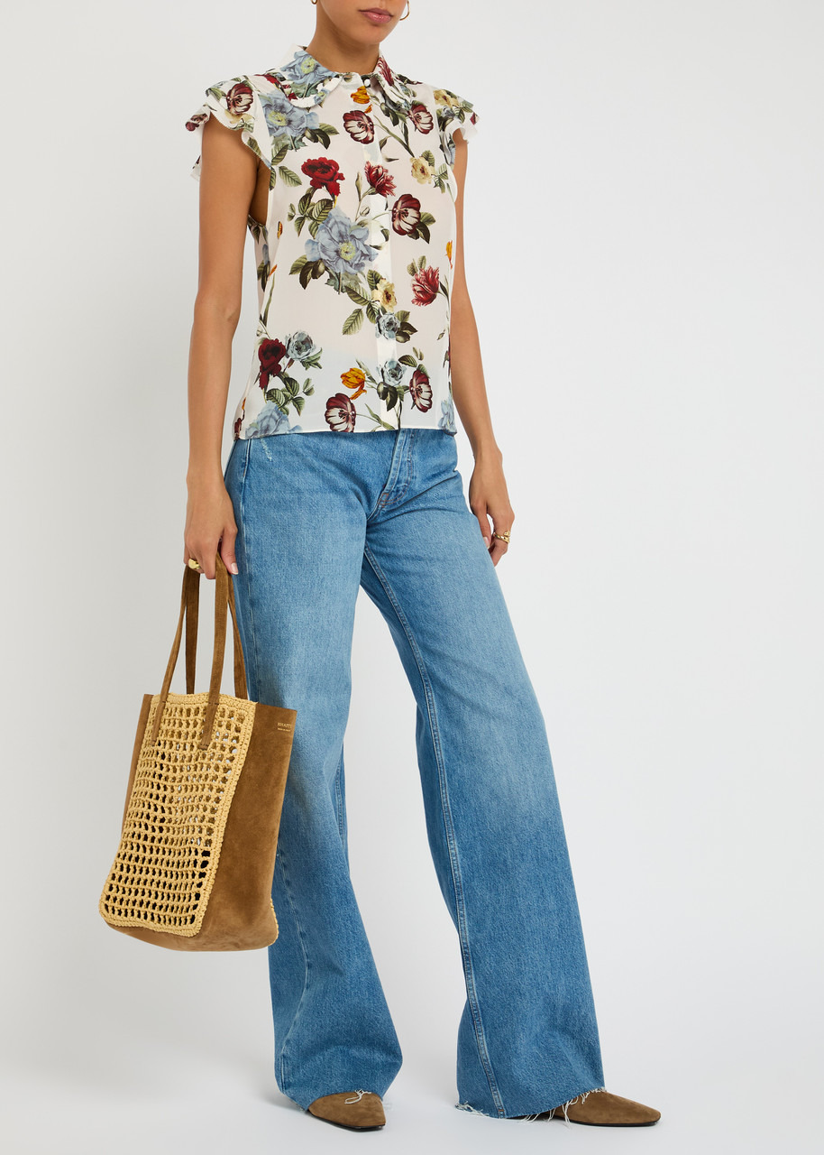 Alice + Olivia Martel Floral-print Silk-chiffon Blouse - 4