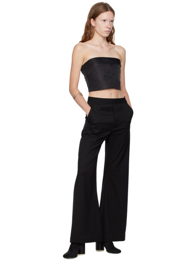 MM6 Maison Margiela Black Mock-Fly Trousers outlook