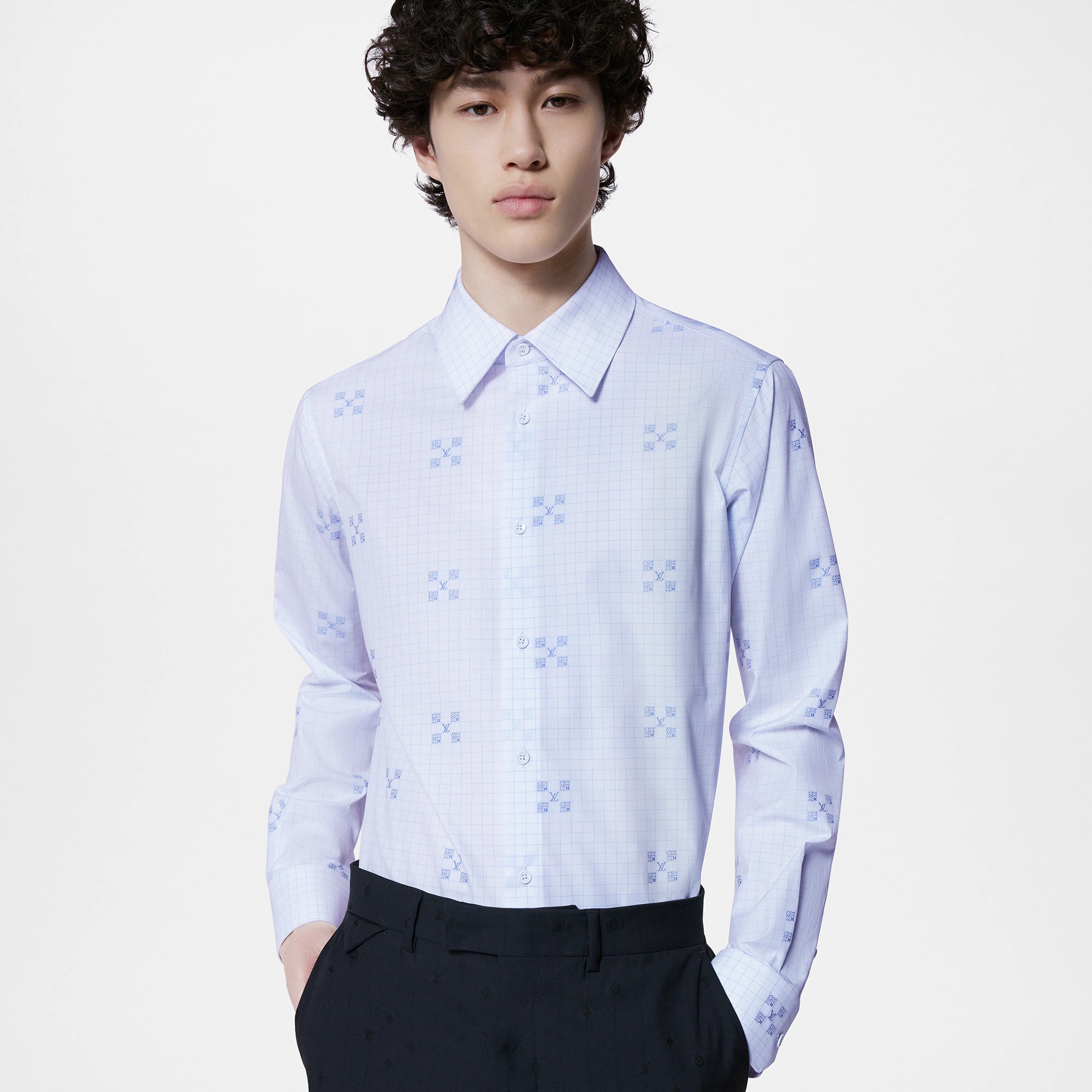 Cotton Long-Sleeved Slim Shirt - 7