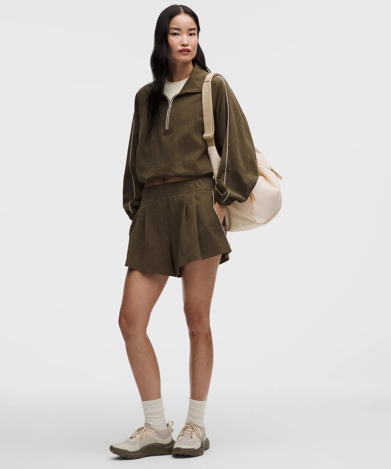 Seersucker WovenAir High-Rise Pleated Short 3.5" 1