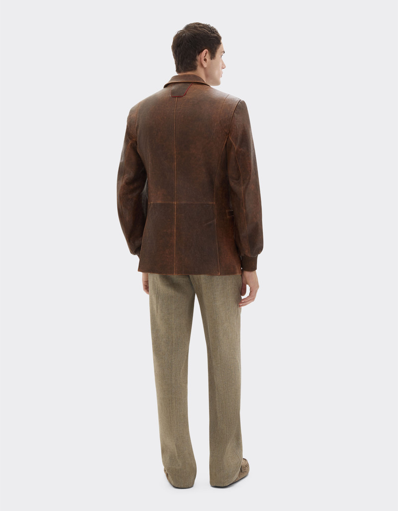 Damask leather blazer 4